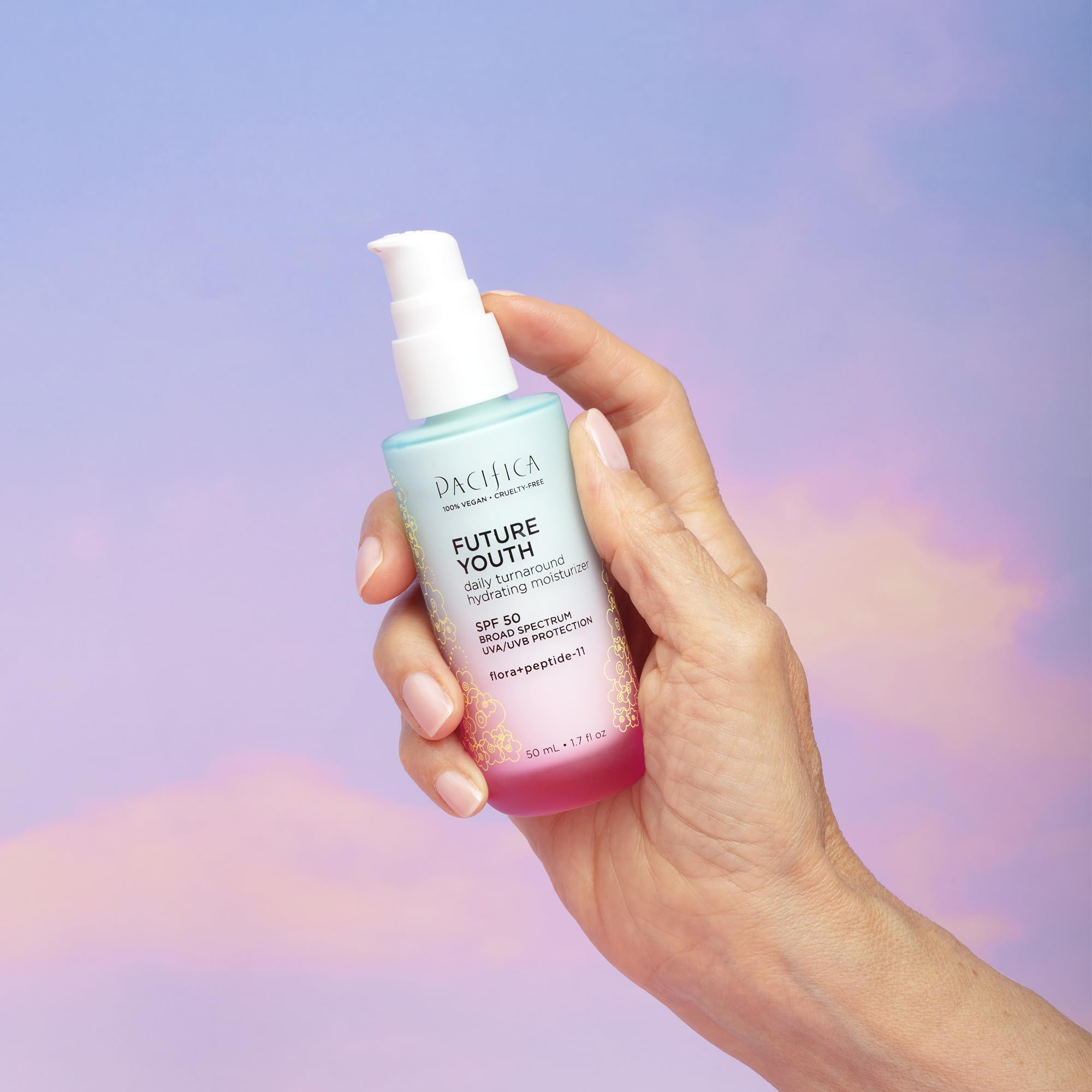 Pacifica Beauty Future Youth Daily Turnaround Hydrating Moisturizer, Spf 50 Broad Spectrum, Uva/Uvb Sun Protection, Sunscreen, F