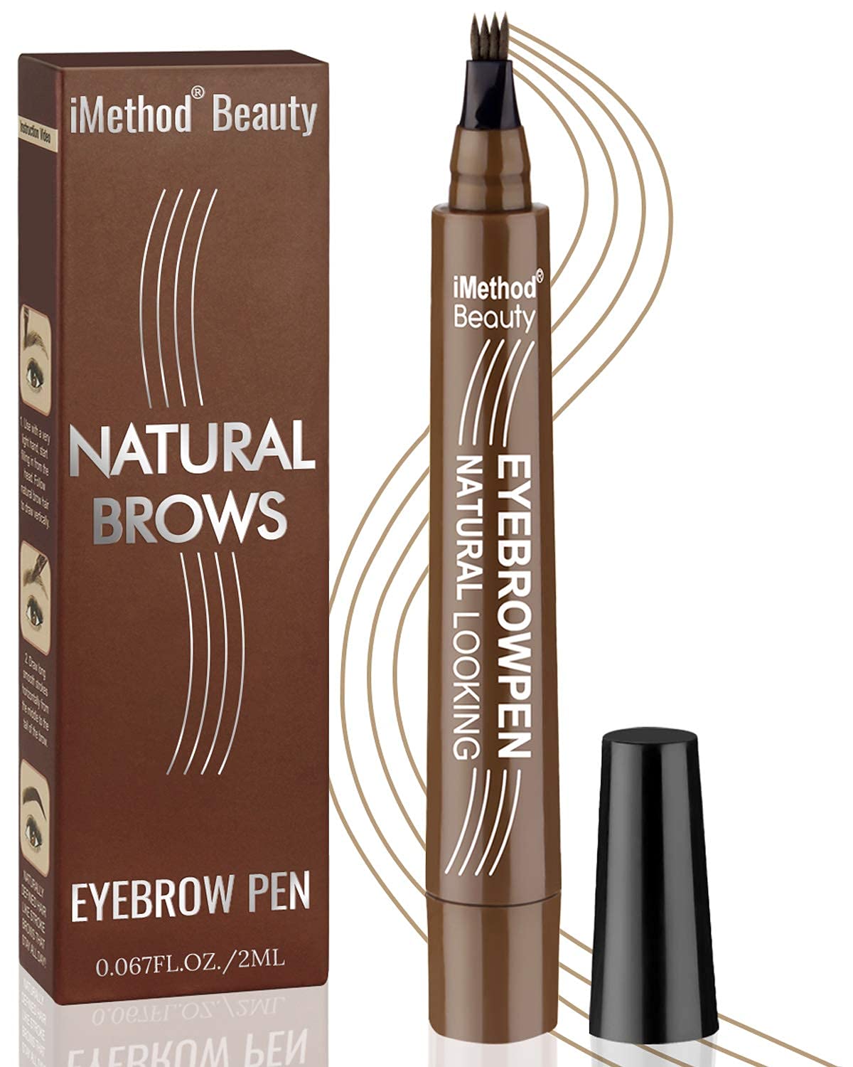 Eyebrow Pen - Imethod Upgrade Eyebrow Tattoopen, Eyebrow Makeup, Long Lasting, Waterproof And Smudge-Proof, Light Brown