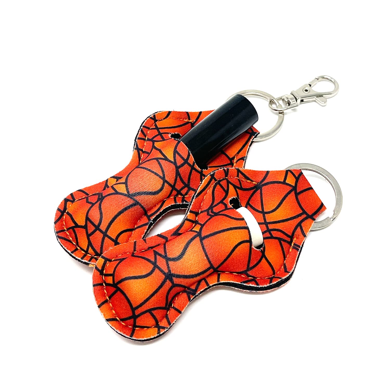 Allydrew 10 Pack Chapstick Holder Keychain, Keyring For Lip Balm Lip Gloss Lipstick With 10 Pieces Metal Keyring Clasps, Basketb