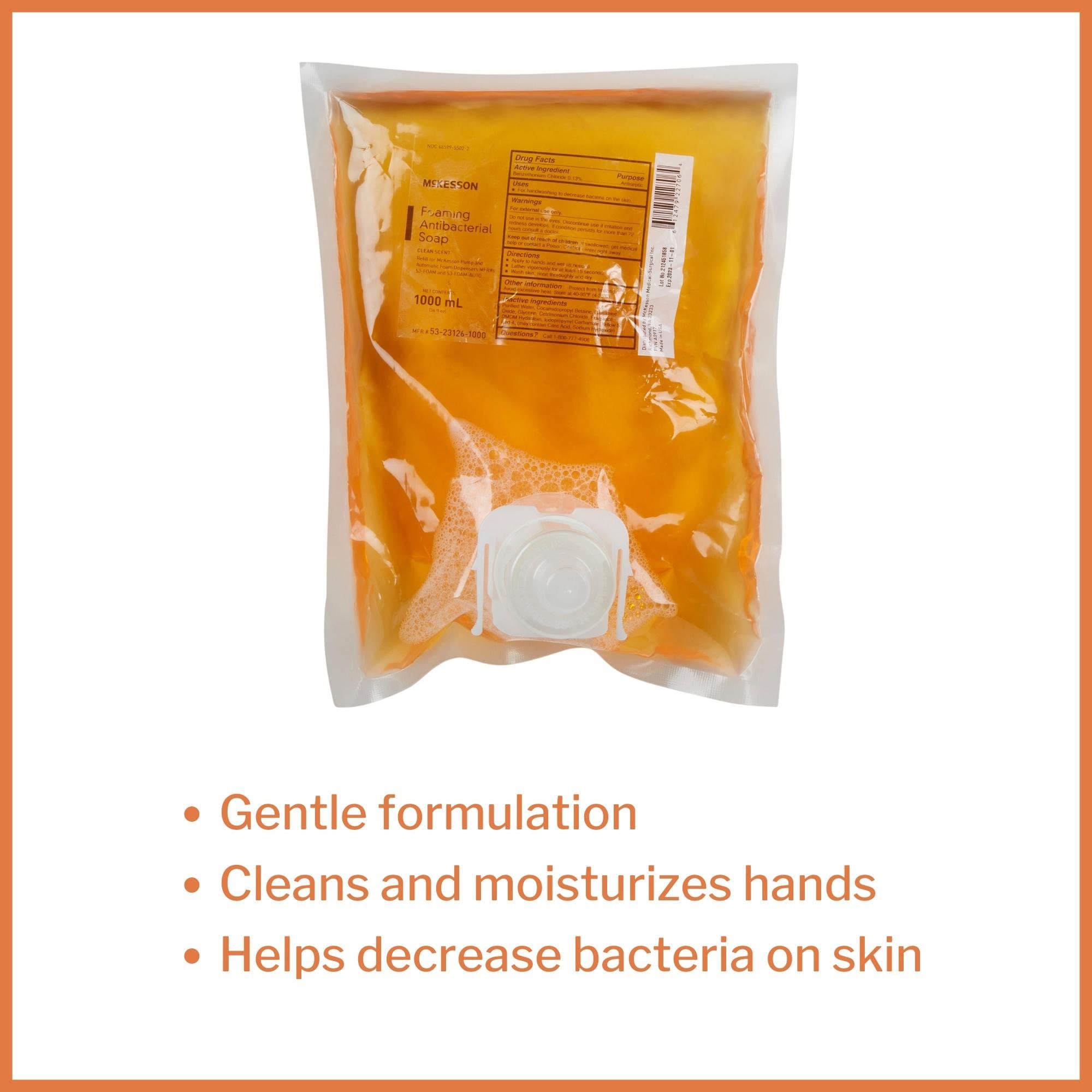 McKesson Foaming Hand Soap Refill, 1000 mL [Pack of 1] Foaming Dispenser Refill, Clean Scent