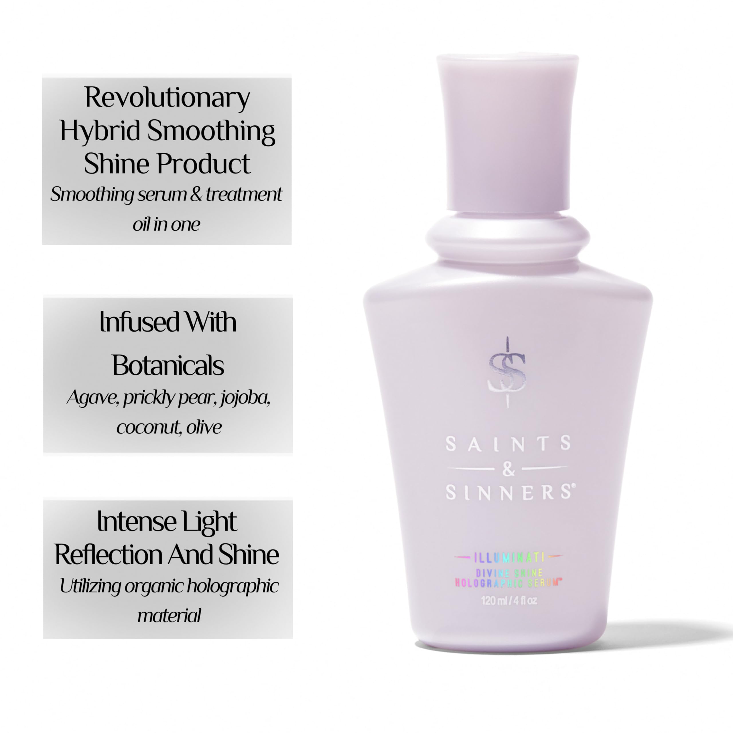 Saints & Sinners Award-Winning Illuminati Divine Shine Holographic Serum - Smoothing Hair Serum, Thermally & Environmentally Pro