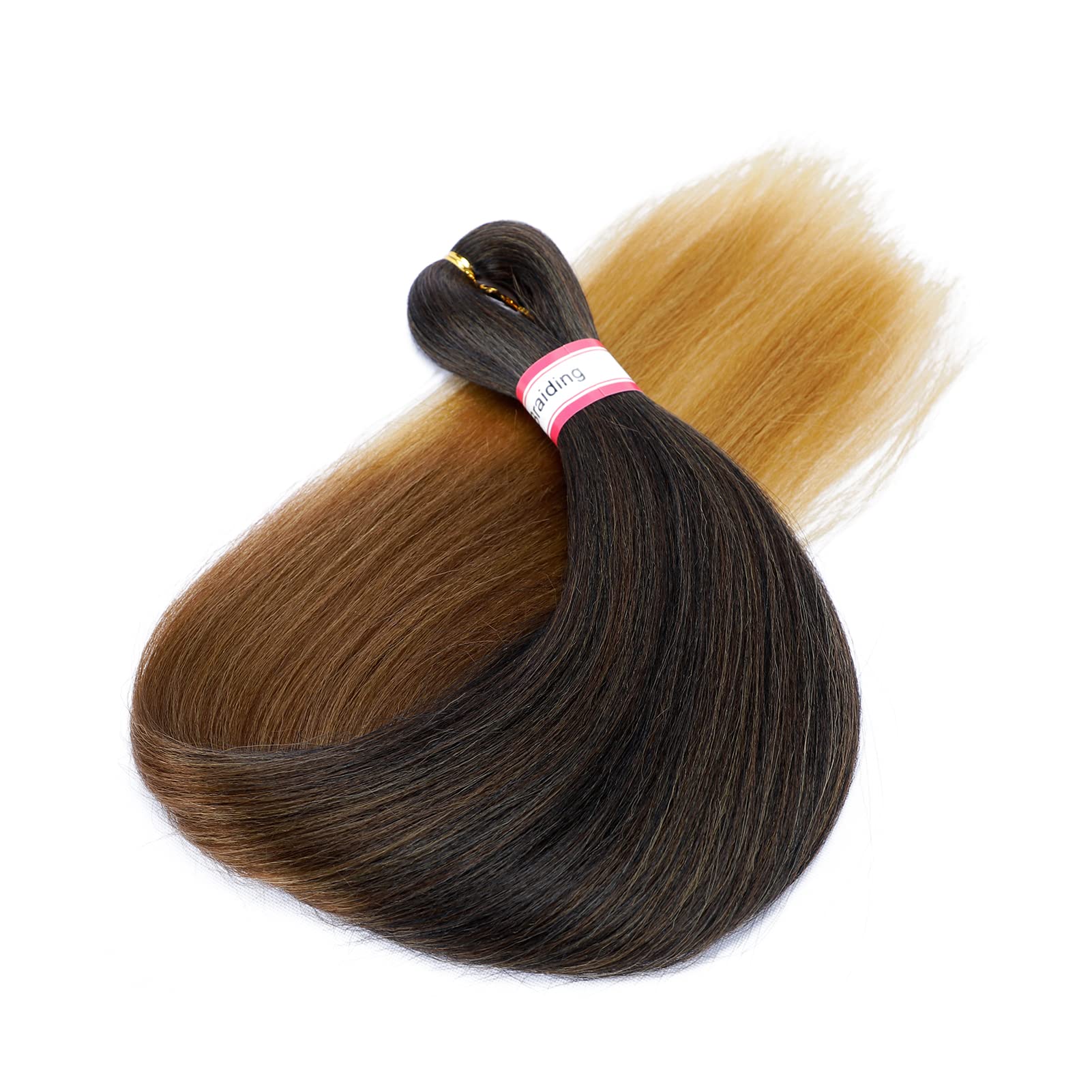 Pre-Stretched Braiding Hair 8 Packs 28 Inch Black To Brown Ombre Braiding Hair Natural Easy Twist Crochet Braids Hot Water Setti