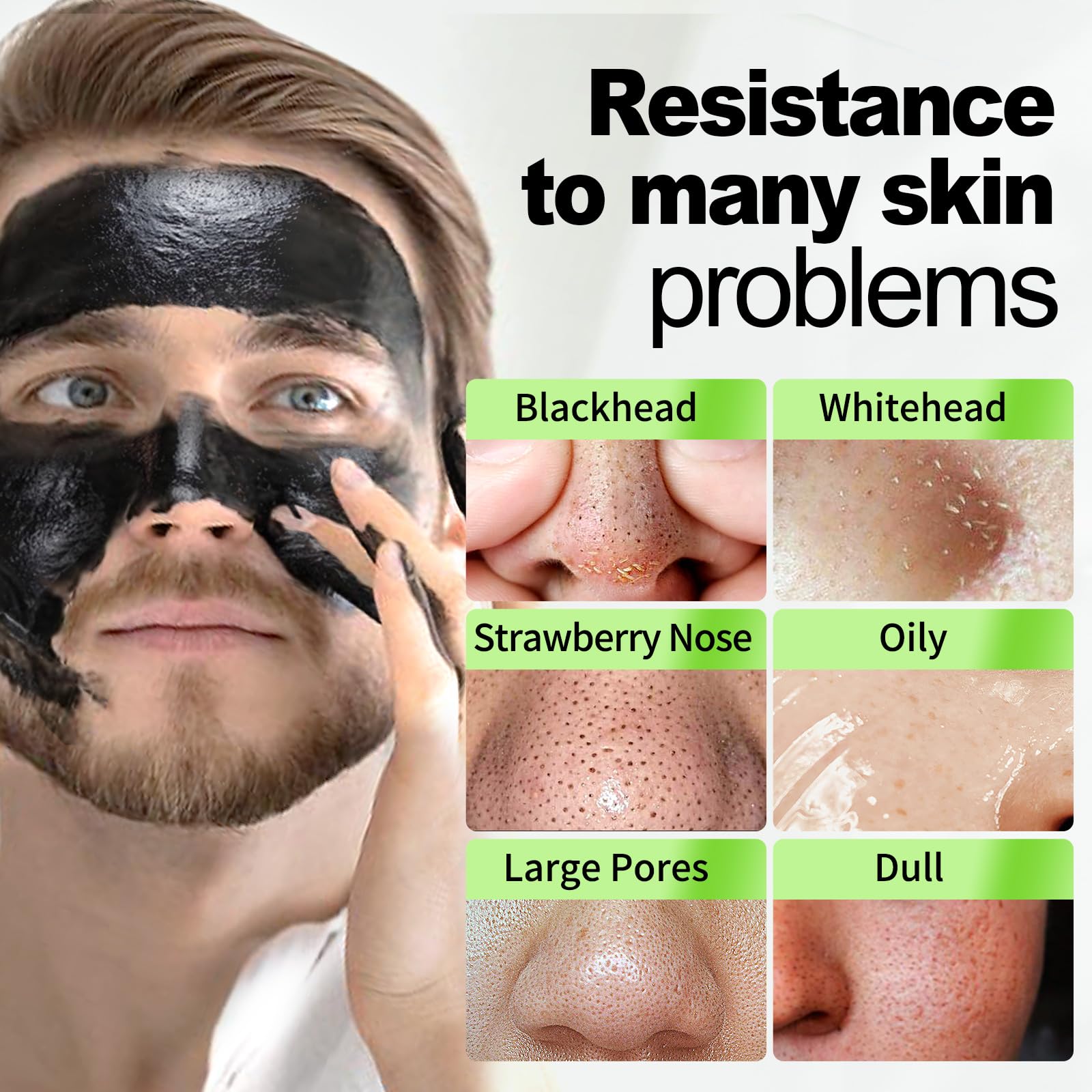 JVR Peel Off Face Mask, Blackhead Remover Mask for Men, Charcoal Peel Off Black Mask, Facial Mask Purifying and Deep Cleansing f