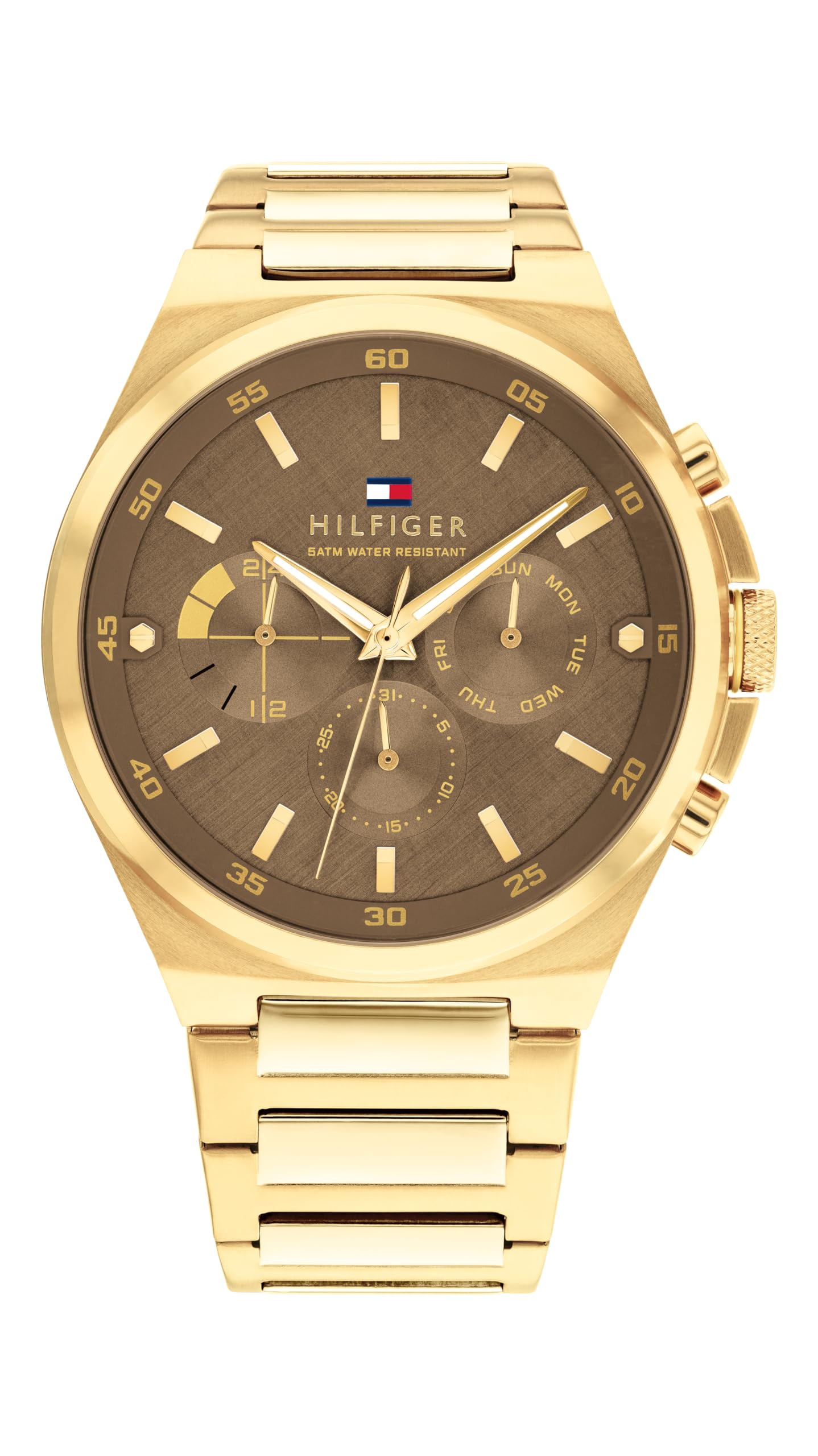 Tommy Hilfiger Quartz Multifunction Brown Dial Stainless Steel Strap Watch For MenTh1792090