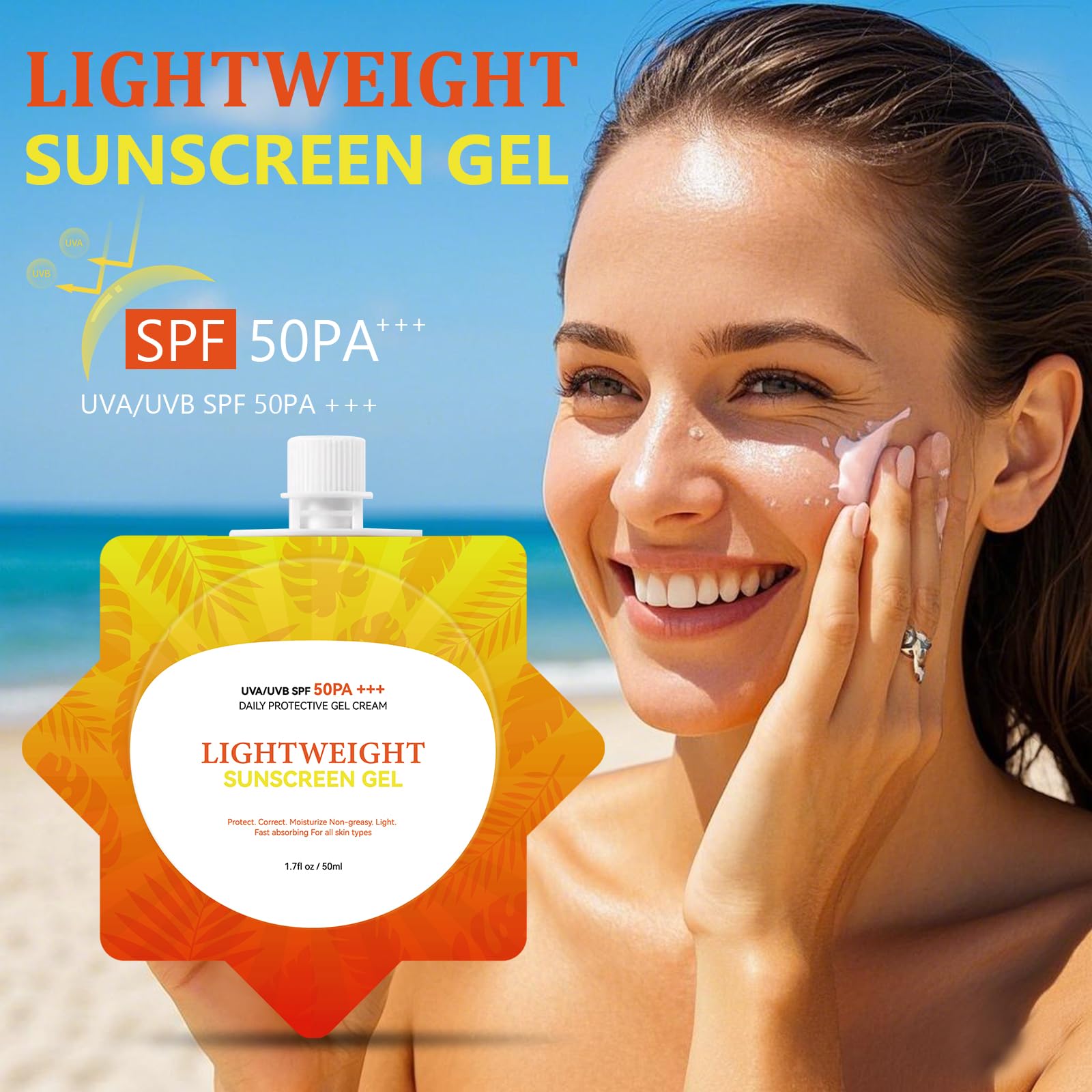 Ultra-Lightweight Airy-Fit Sunscreen SPF50 PA++++ - Travel-Size Face & Body Sunscreen Broad Spectrum Protection, Oil-Free & Non-