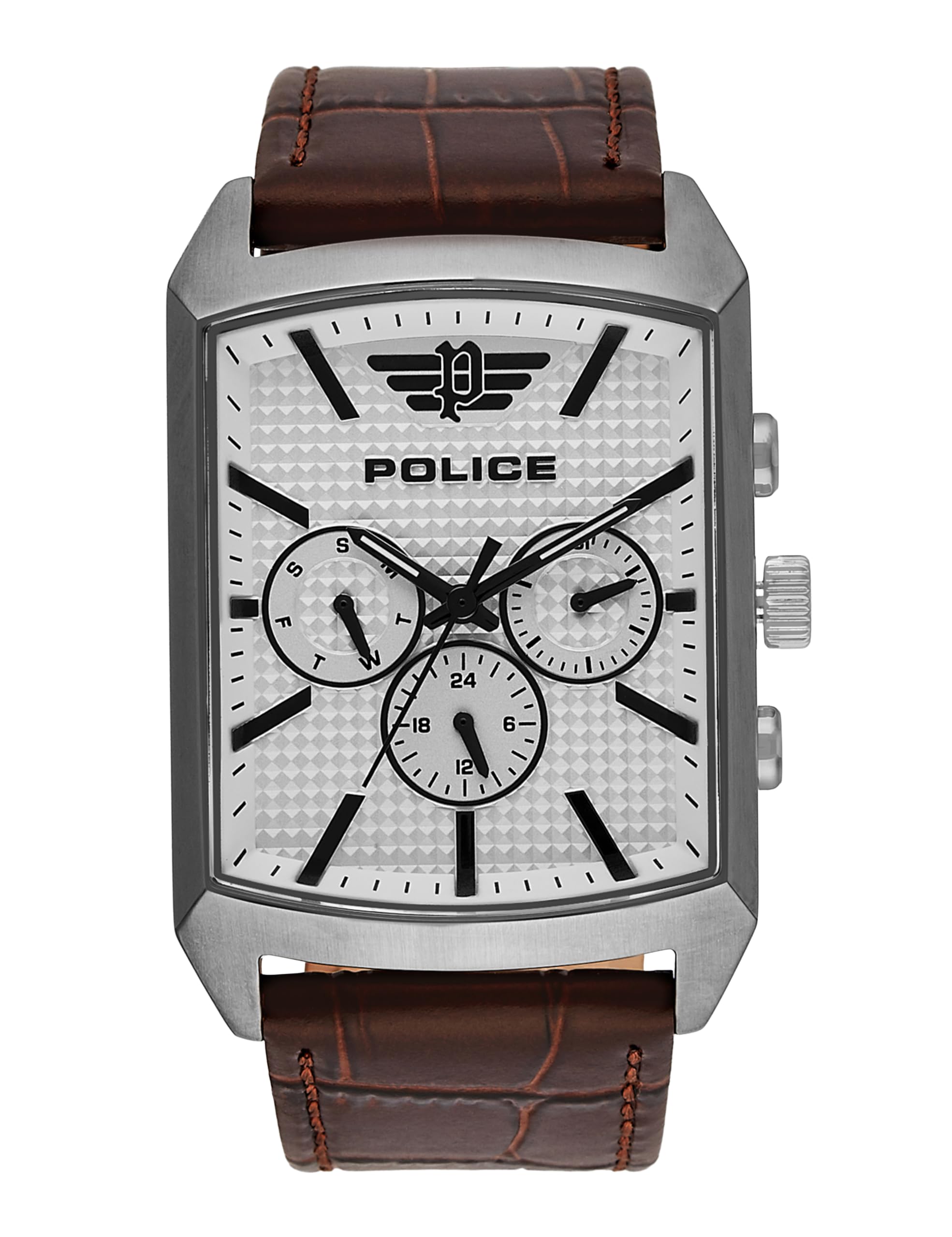 Police Quartz Multifunction Brown Dial Leather Strap Watch For MenPlpewjf2204802W
