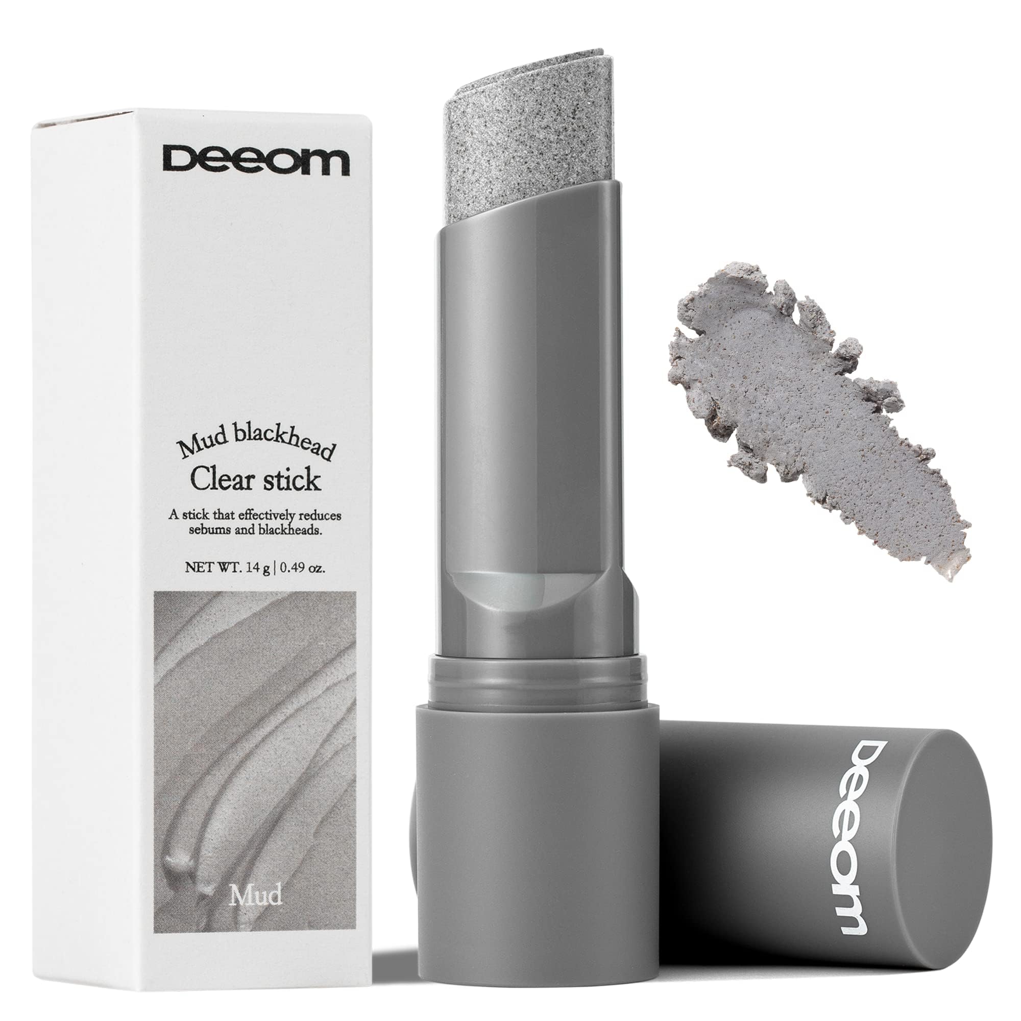 DEEOM Exfoliating Facial Scrub & Polish Stick, Gentle Pore Cleansing Stick with Charcoal & Clay, Helps Clear Blackheads & Whiteh