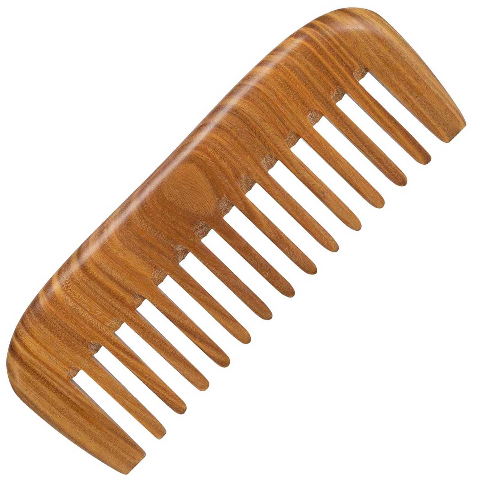 Moreinday Wooden Comb for Hair Growth, Wood Comb for Women, Wooden Wide Tooth Comb for Women, Wooden Hair Comb for Men - Green S