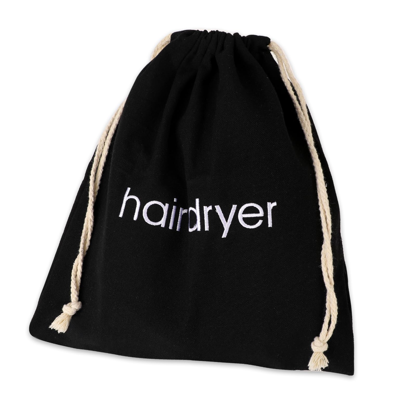 Hair Dryer Bag with Drawstring  Travel Container for Hair Tools, Use at Home, Gym, Hotels (Black)