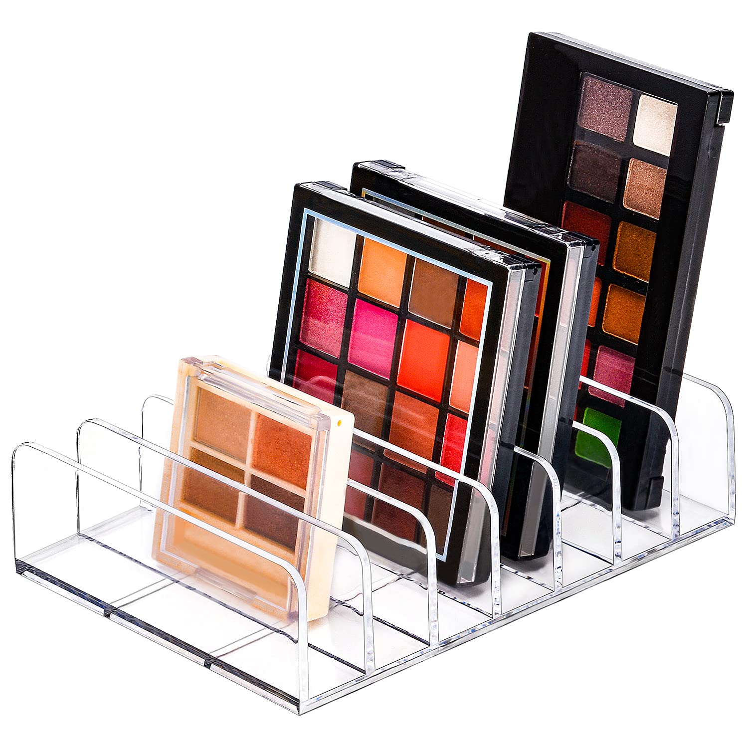 Jesslab Eyeshadow Palette Makeup Organizer, Acrylic 7-Section Divided Make Up Organizers And Storage For Bathroom Vanity Counter