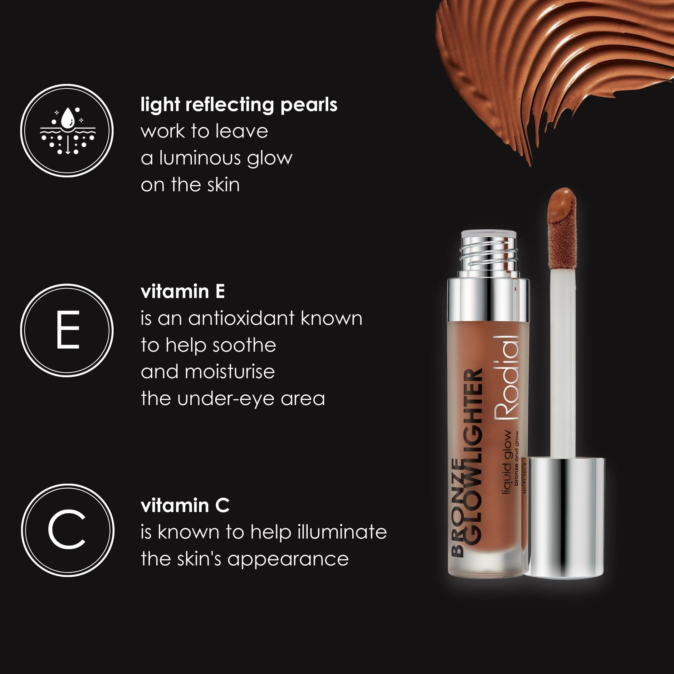 Rodial Bronze Glowlighter 0.2 Fl Oz, Cream Bronzer For Instant Skin Luminosity, Vit E Vit B Hydrating Liquid Bronzer For Contour