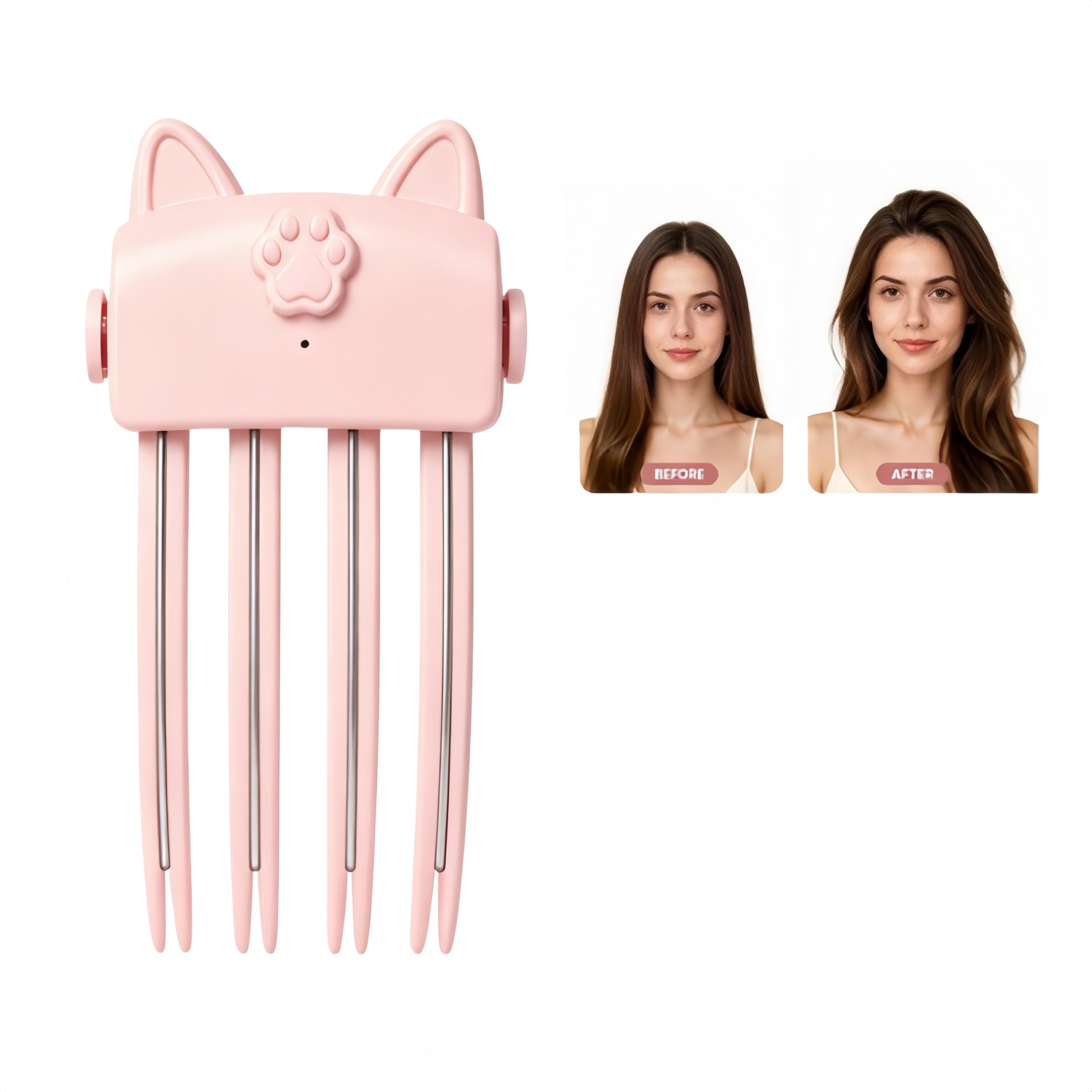 Heated Root Volumizer Clip,Hair Crown Lifting Styler Booster,2Temperature Control Hair Volume,TypeC Rechargeable Quick Volume 