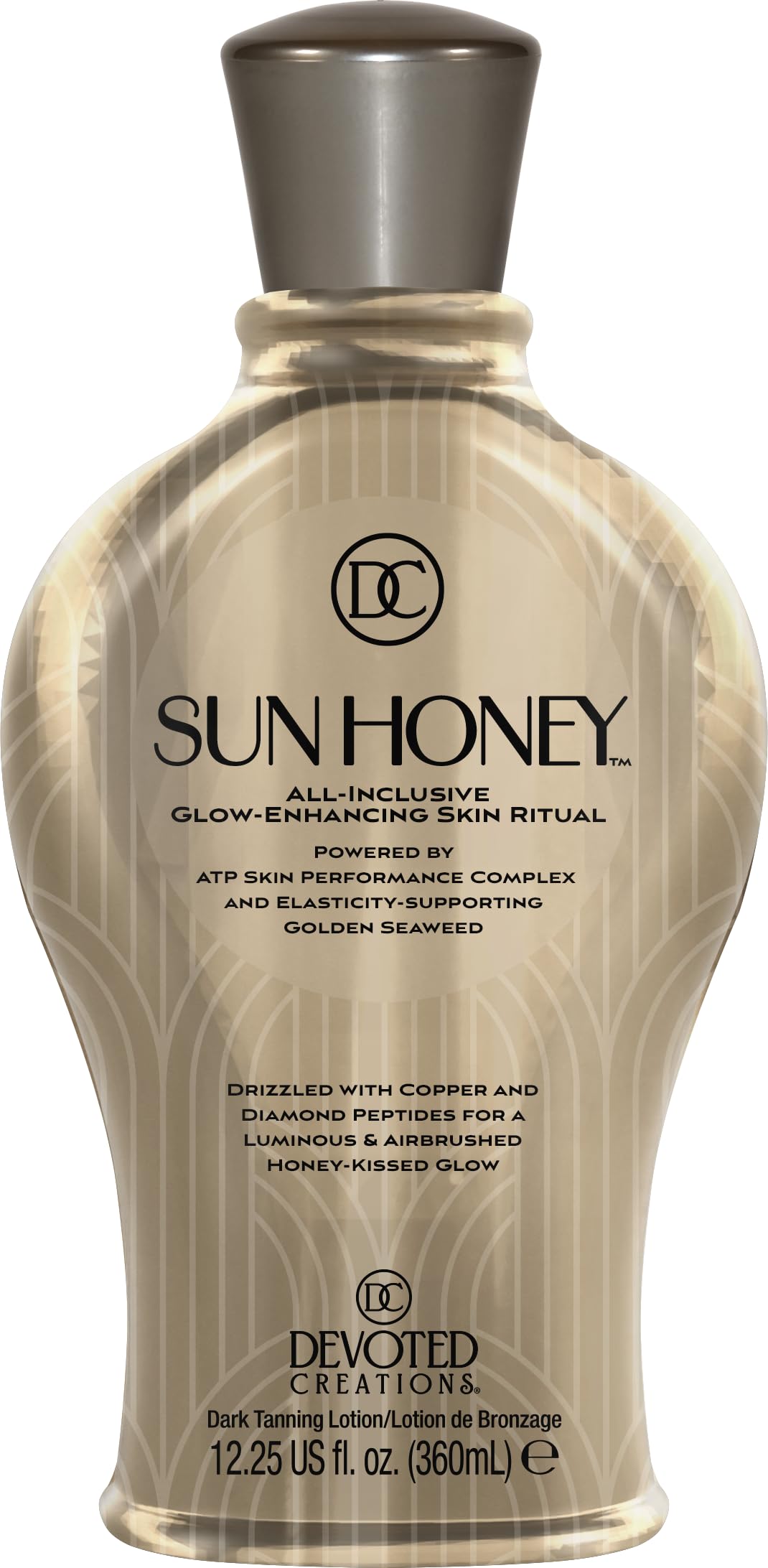 Devoted Creations Sun Honey | All-Inclusive Glow-Enhancing Plateau Breaking Optimizer Ultra-Hydrating Dark Tanning Lotion