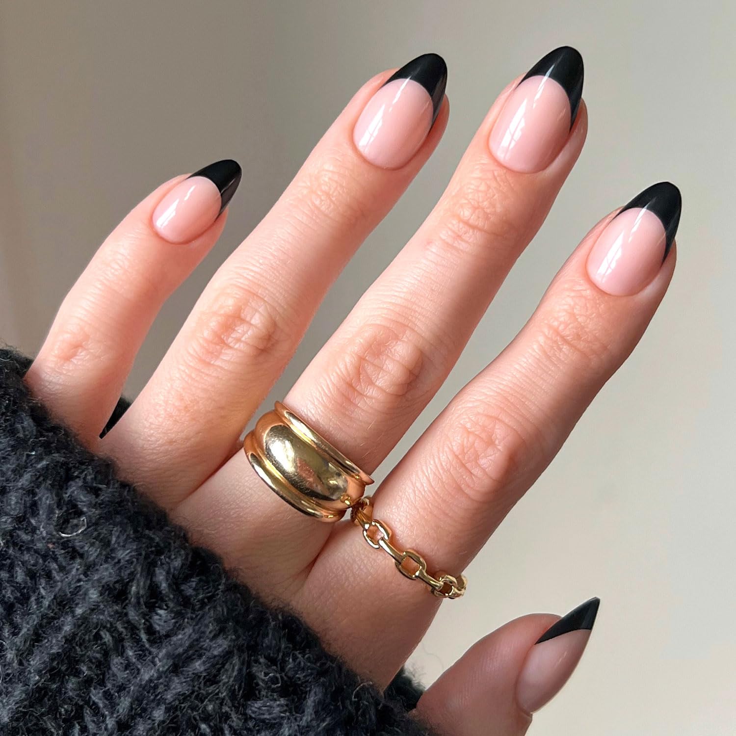 Glamnetic Press On Nails - Caviar  Semi-Transparent, Short Almond Nails, Reusable  15 Sizes - 30 Nail Kit With Glue