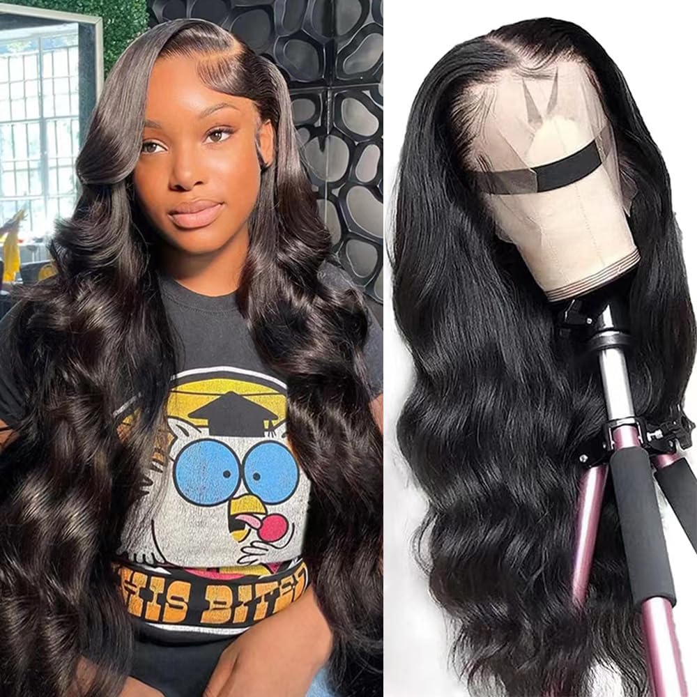 STOGEDEST Body Wave Lace Front Wigs Human Hair Pre Plucked 13x4 HD Lace Frontal Wigs Human Hair 180% Density Body Wave Glueless 
