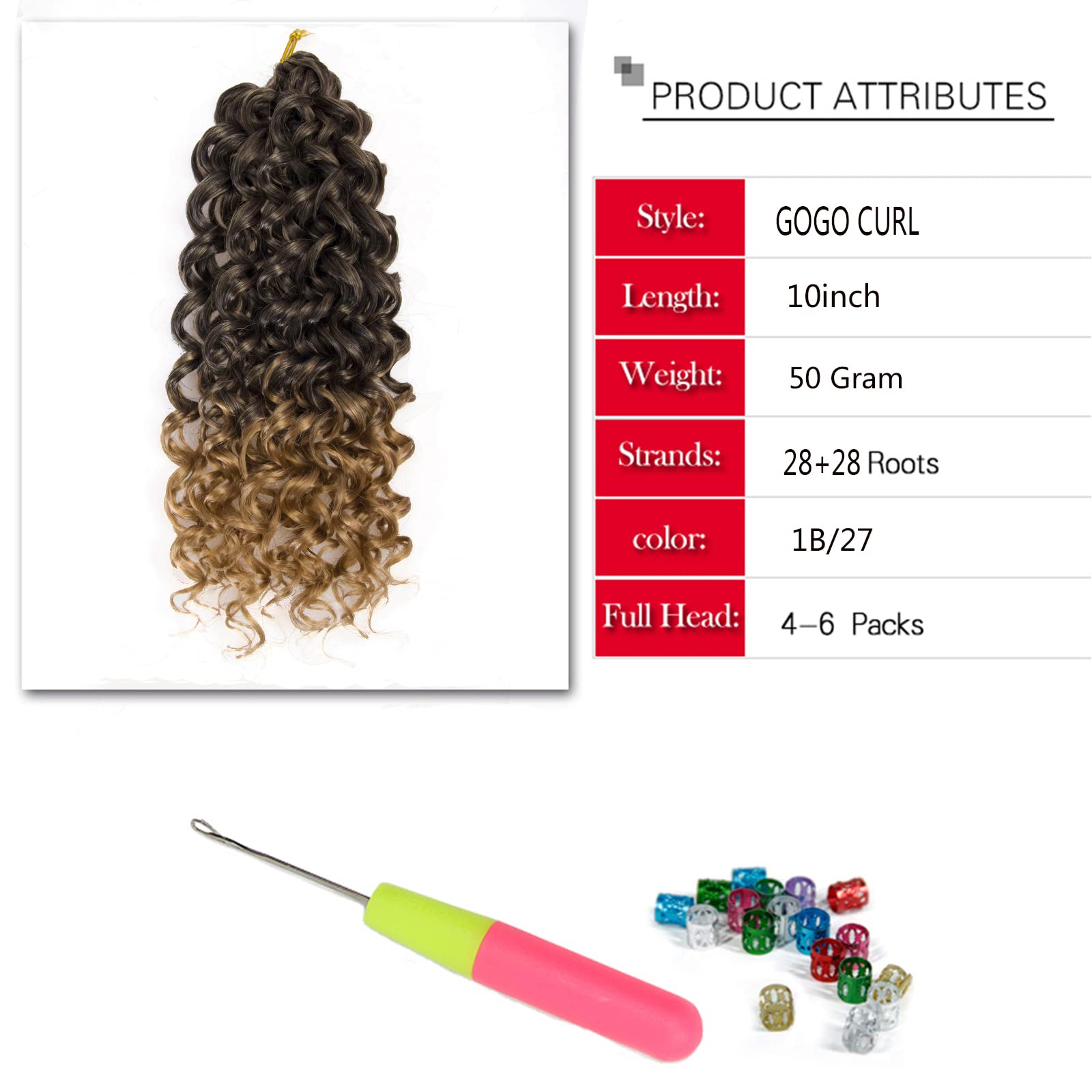 Short Gogo Curl Crochet Hair Deep Wave Crochet Hair,Ombre Bohemian Crochet Hair Natural Blonde Synthetic Ocean Wave Braiding Hai