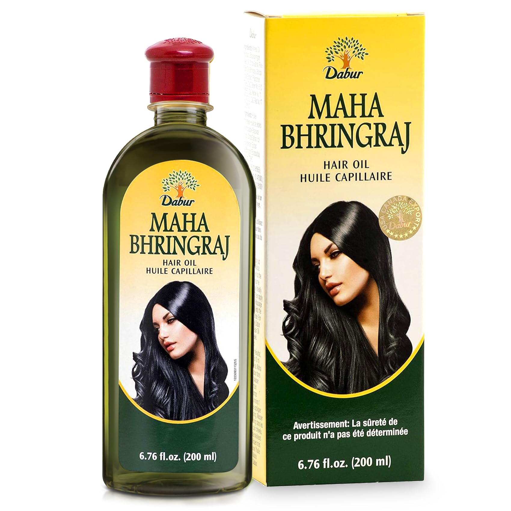 Dabur Maha Bhringaj Herbal Hair Oil - Natural Moisturizing Elixir, 200 ML (6.76 FL OZ) for Healthy Scalp & Soft, Manageable Hair