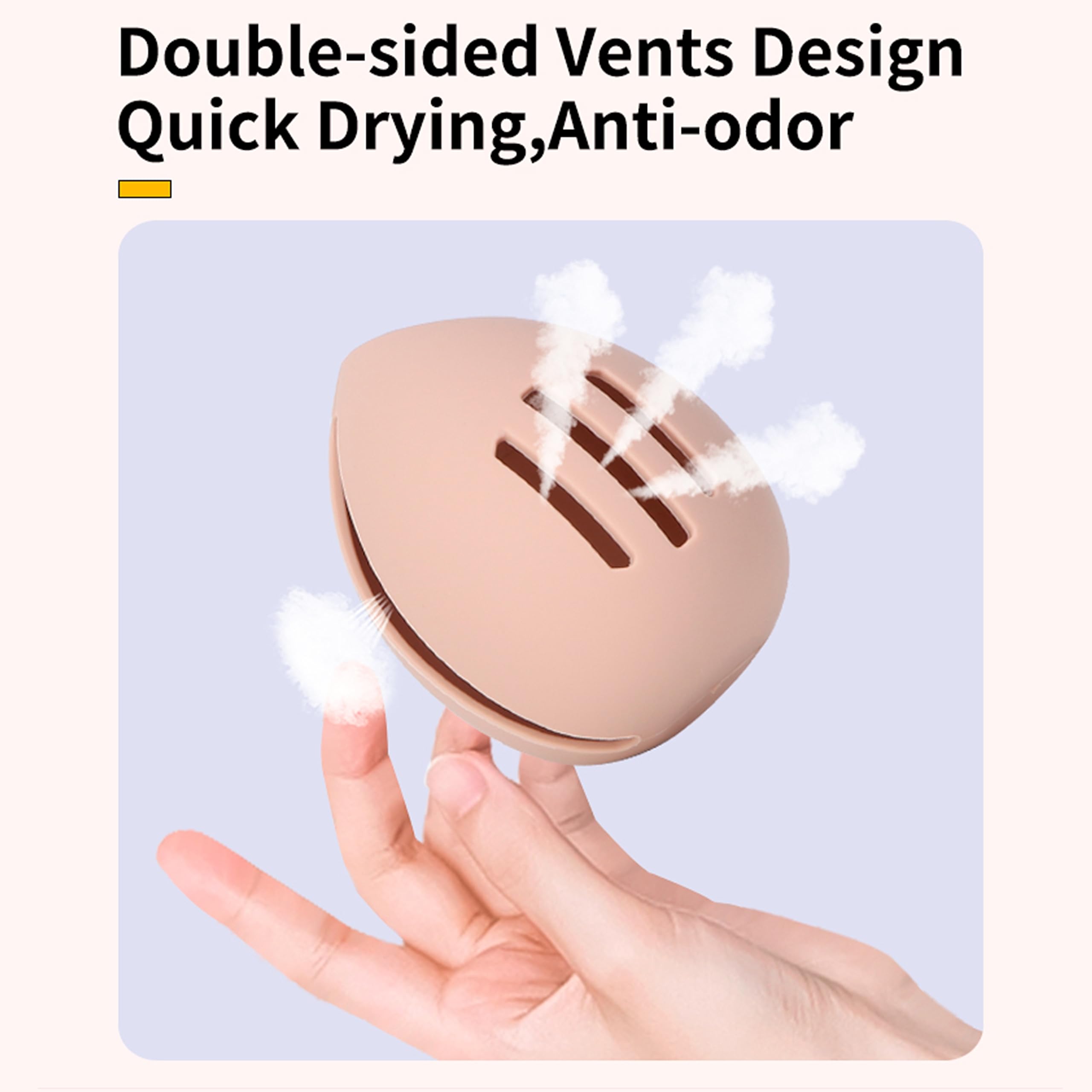 2Pcs Beauty Blender Holder Powder Puff Storage, Breathable Makeup Sponge Case For Business Or Travel