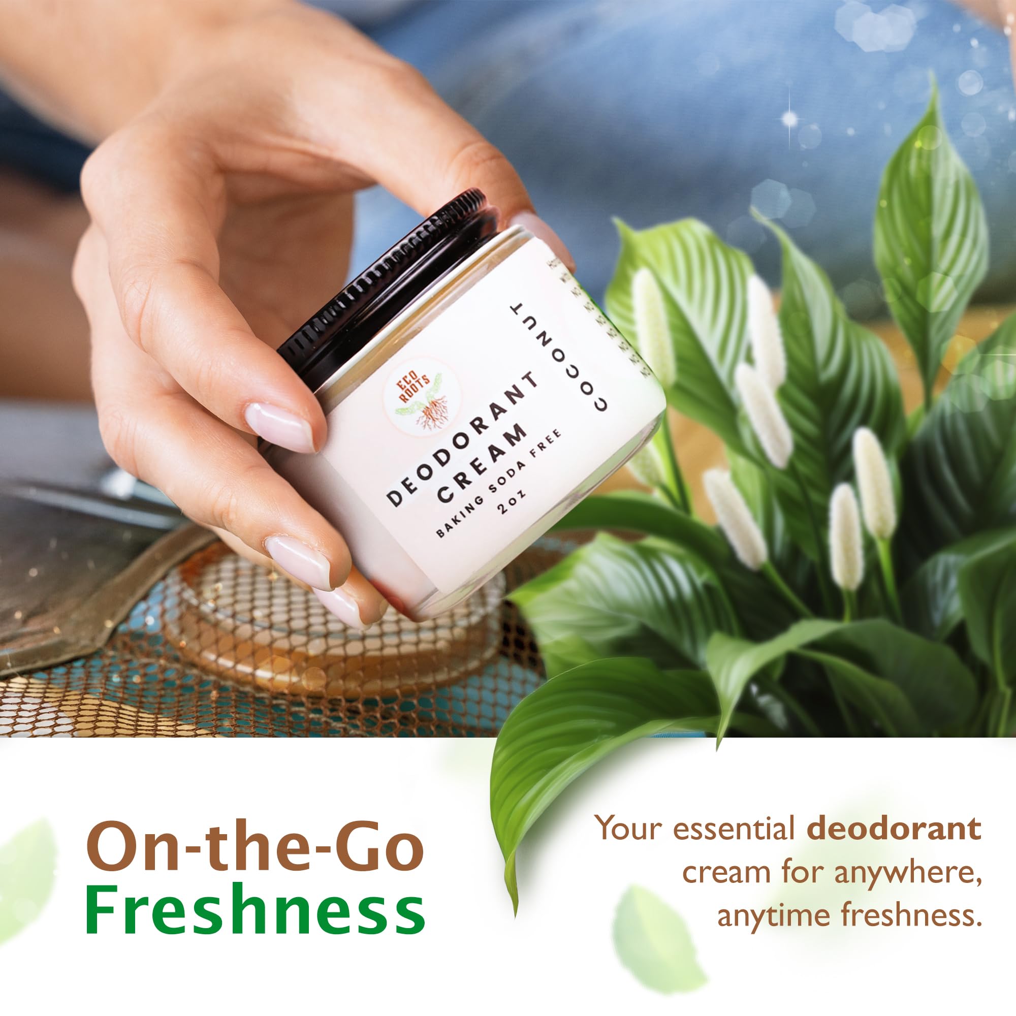 ECO ROOTS Natural Deodorant for Women & Men | Organic Deodorant Cream Non Aluminum | Baking Soda Free Healthy Deoderant for Body