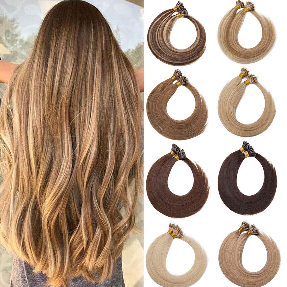 SEGO Nano Bead Ring Human Hair Extension Pre Bonded Nano Tip Remy Hair Extensions Micro Beads Rings Loop Hand Tied Hairpiece 20 