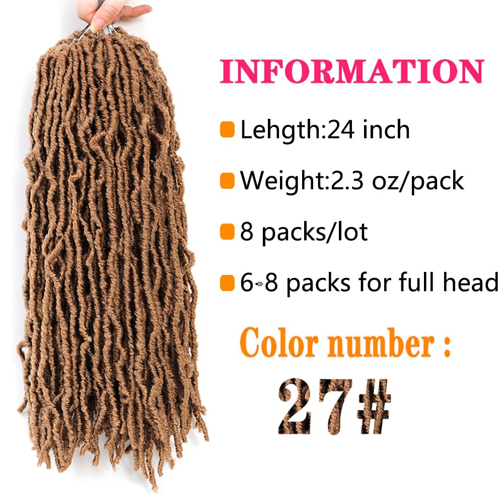 Soft Locs Crochet Hair 24 Inch 8 Packs Faux Locs Crochet Hair Butterfl ...