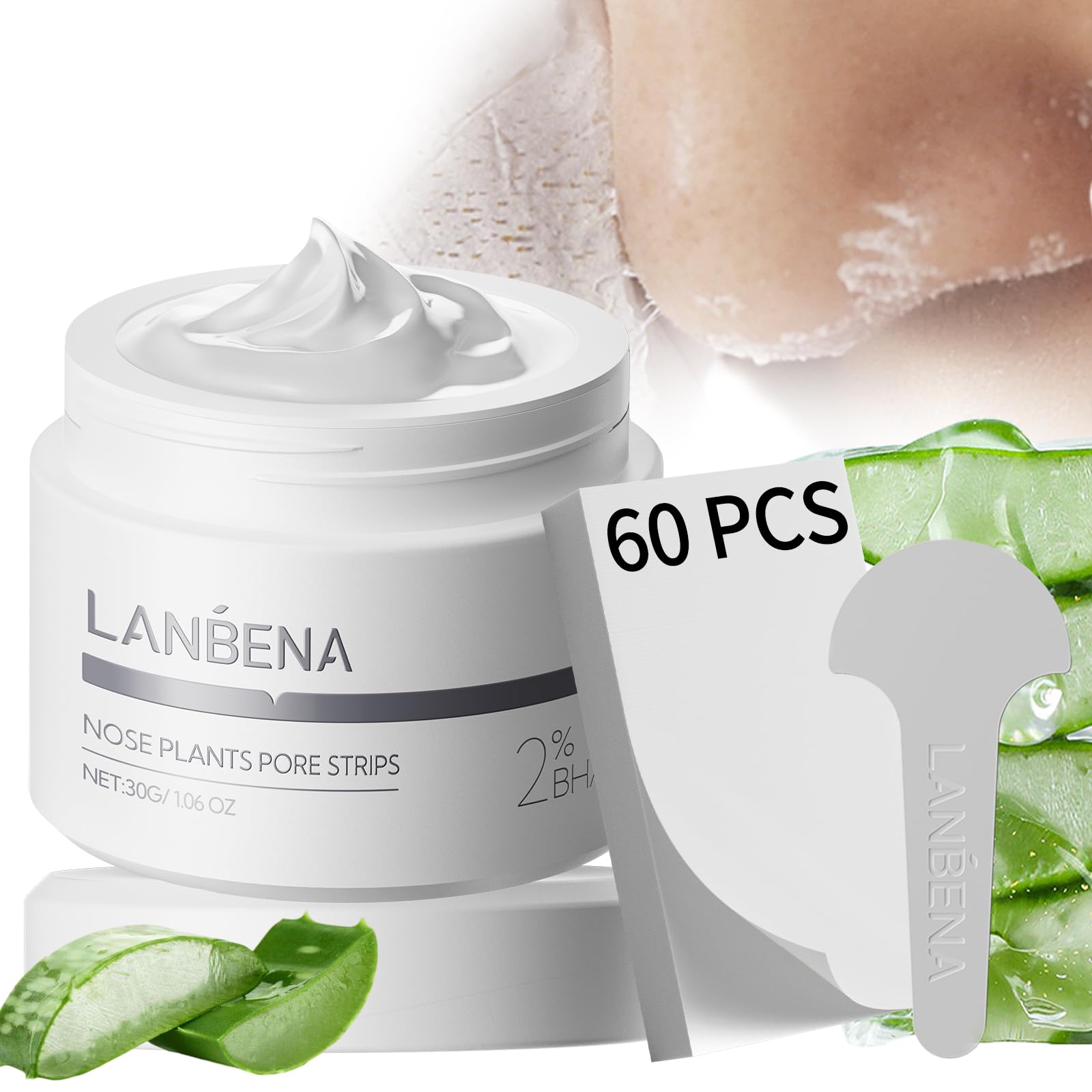 LANBENA Blackhead Remover Nose Pore Strips for Face, 2.0 Upgraded Deep Cleansing Peel off Mask Nose Strips Skincare for All Skin