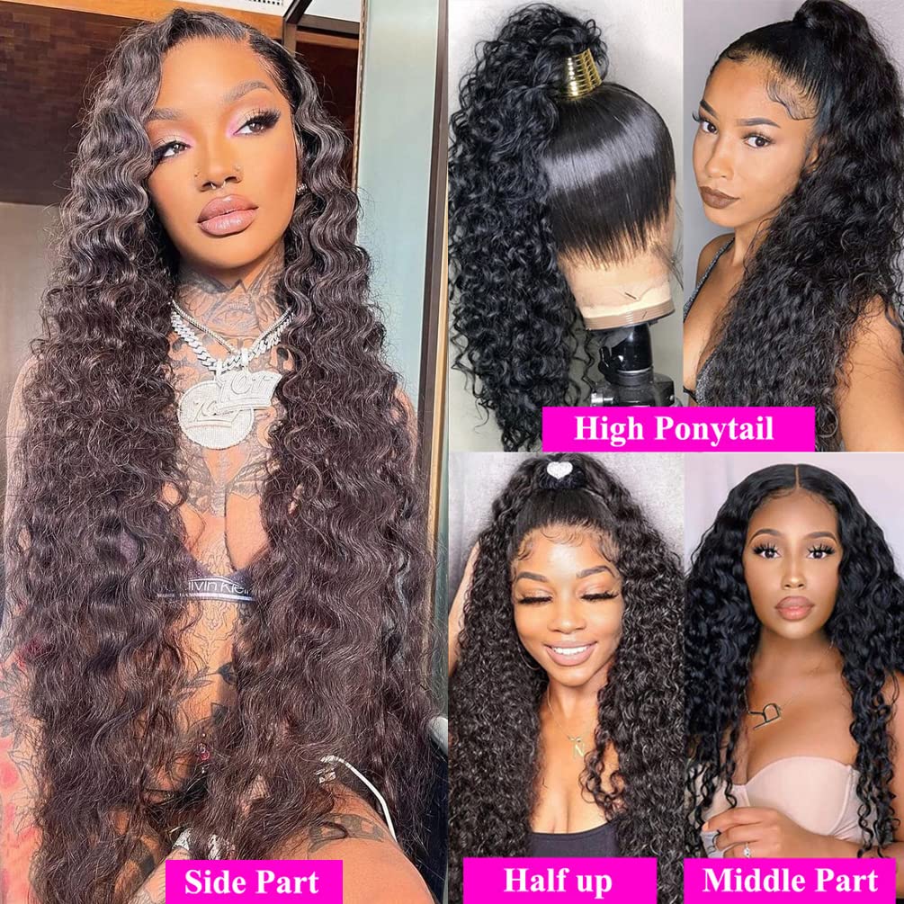 Deep Wave Human Hair 4 Bundles (22 24 26 28) 12A 100% Unprocessed Brazilian Virgin Remy Deep Curly Weave Human Hair Bundles Hair