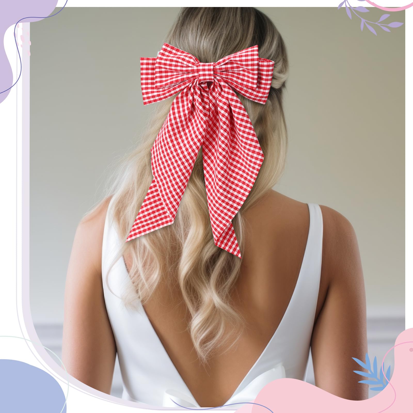 Mimorou 25 Pcs Satin Hair Bows Bulk Silky Big Hair Bows For Women Big Bow Hair Clips Large Hair Ribbons Oversized Long Tail Larg