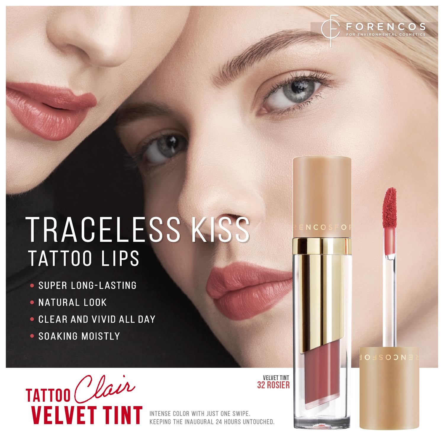 Forencos Long Lasting Waterproof Lip Stain Liquid Lipstick, Velvet Matte, Longwear, High Pigmentation, Tattoo Lips, Weightless,