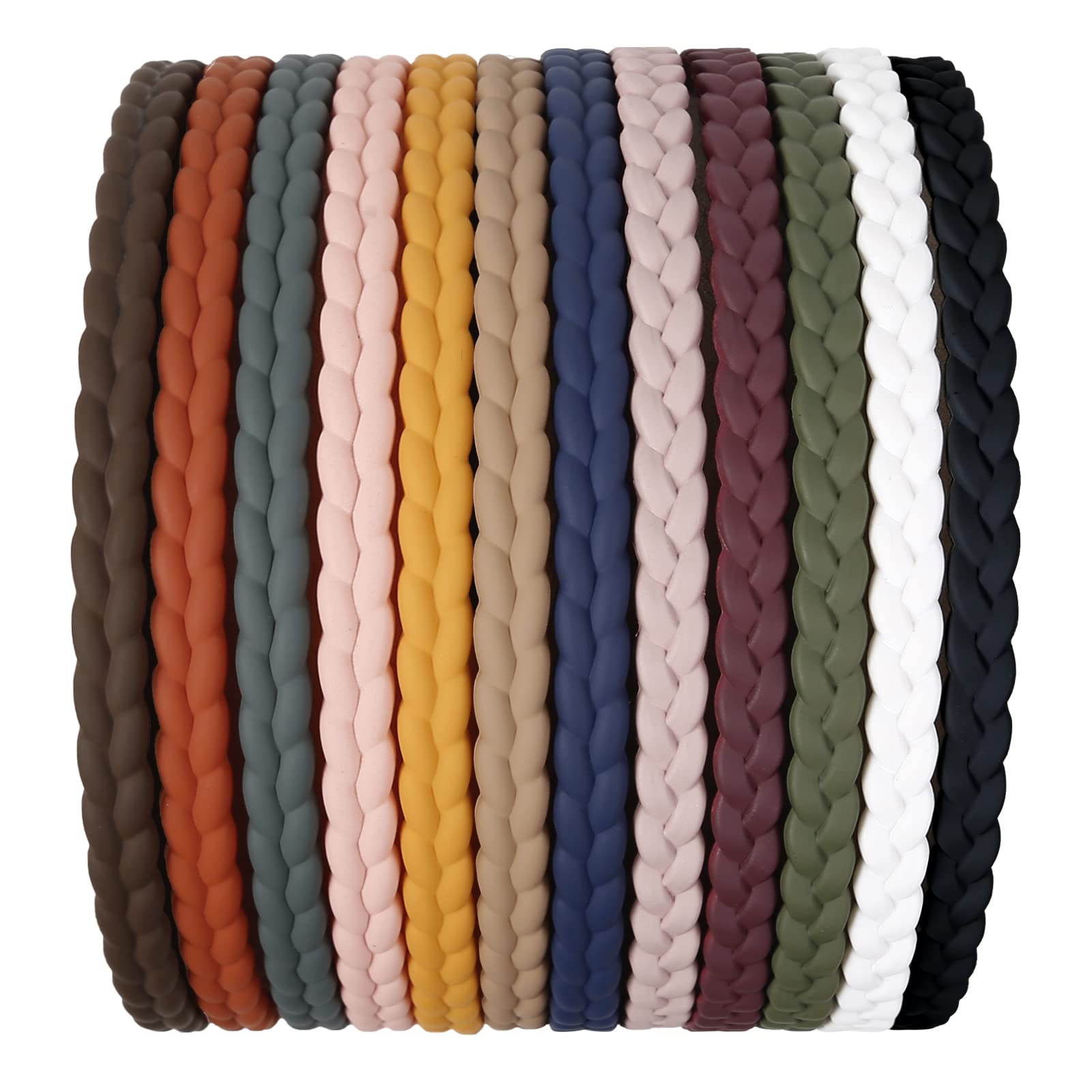 WOVOWOVO 7mm Thin Headbands For Women, 12 Pcs Plastic Headband with Teeth Head Bands Combing Hairbands Hair Accessories for Girl