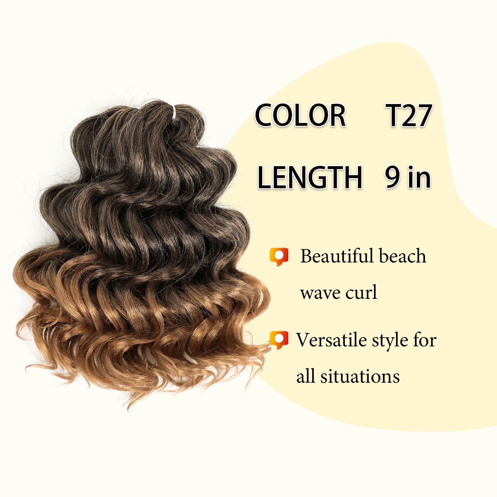 Ocean Wave Crochet Hair 9Inch 7Pack Deep Wave Crochet Hair For Black Women Wet And Wavy Crochet Hair Beach Curl Crochet Hair Ext