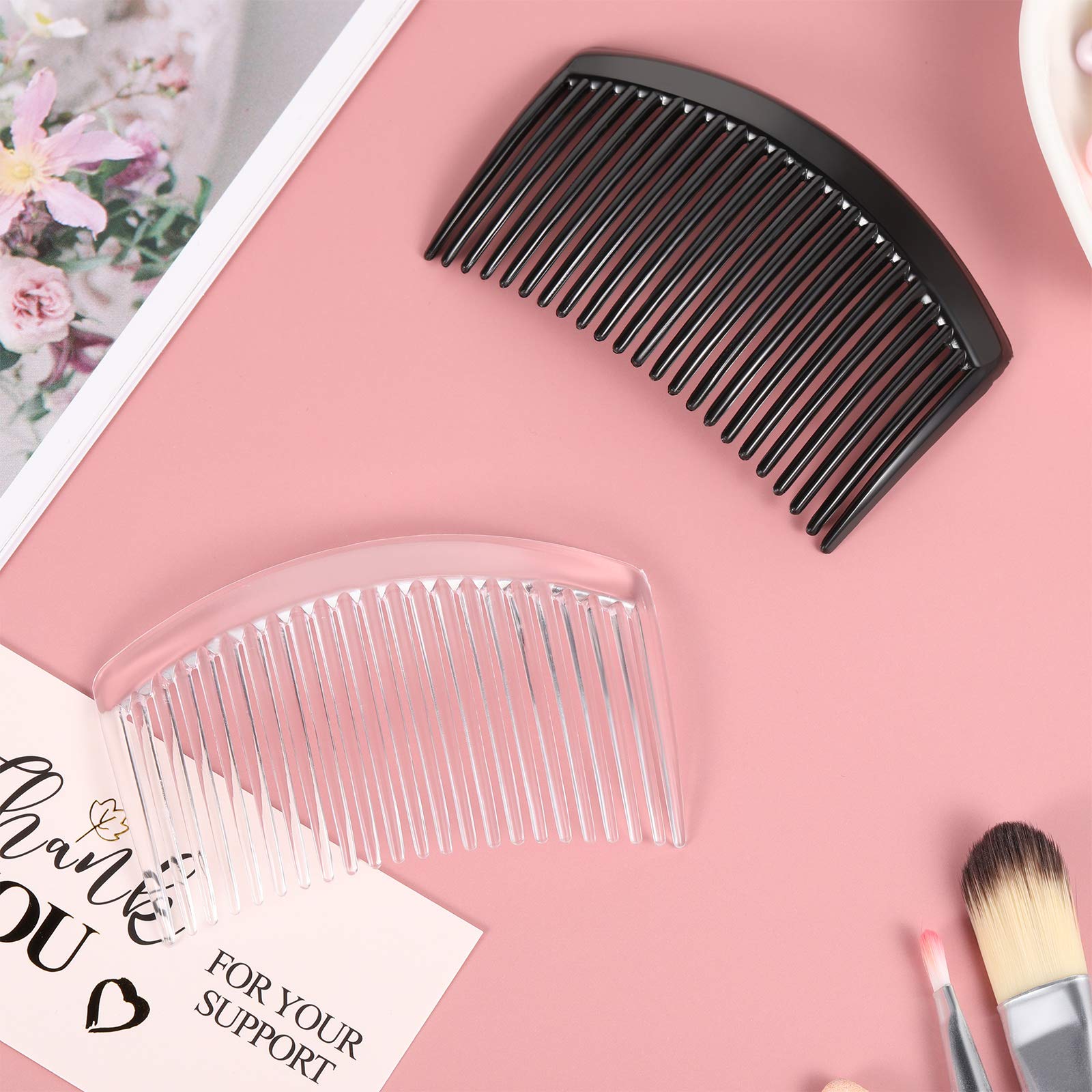 Chuangdi 12 Pieces French Side Hair Twist Comb Plastic Decorative Hair Comb Clips with Teeth Styling Side Combs air for Fine Wom
