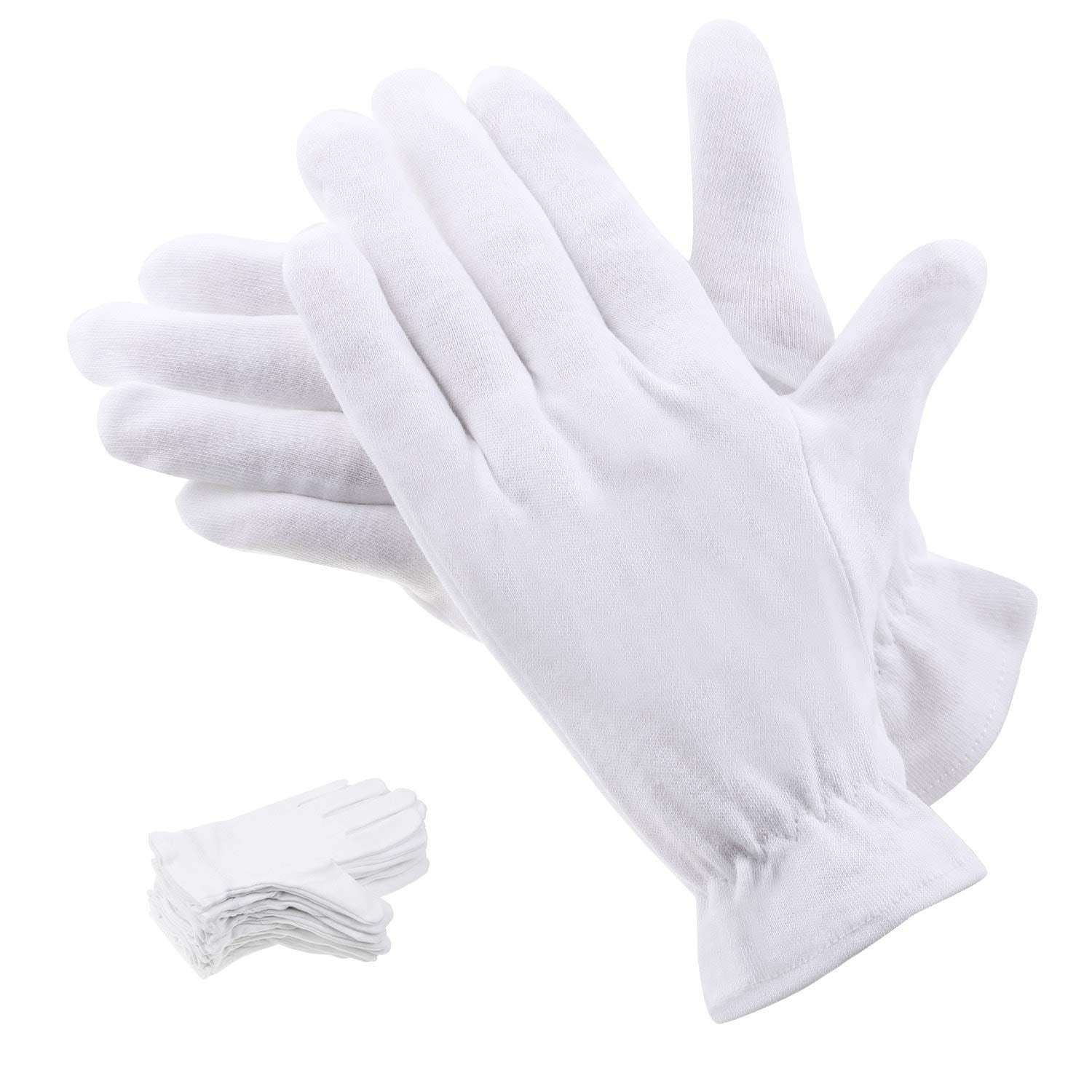 100 Percent Cotton Gloves for Dry Hands Eczema, Selizo 10 Pairs White Cotton Gloves for Women Dry Hands Moisturizing Cosmetic Se