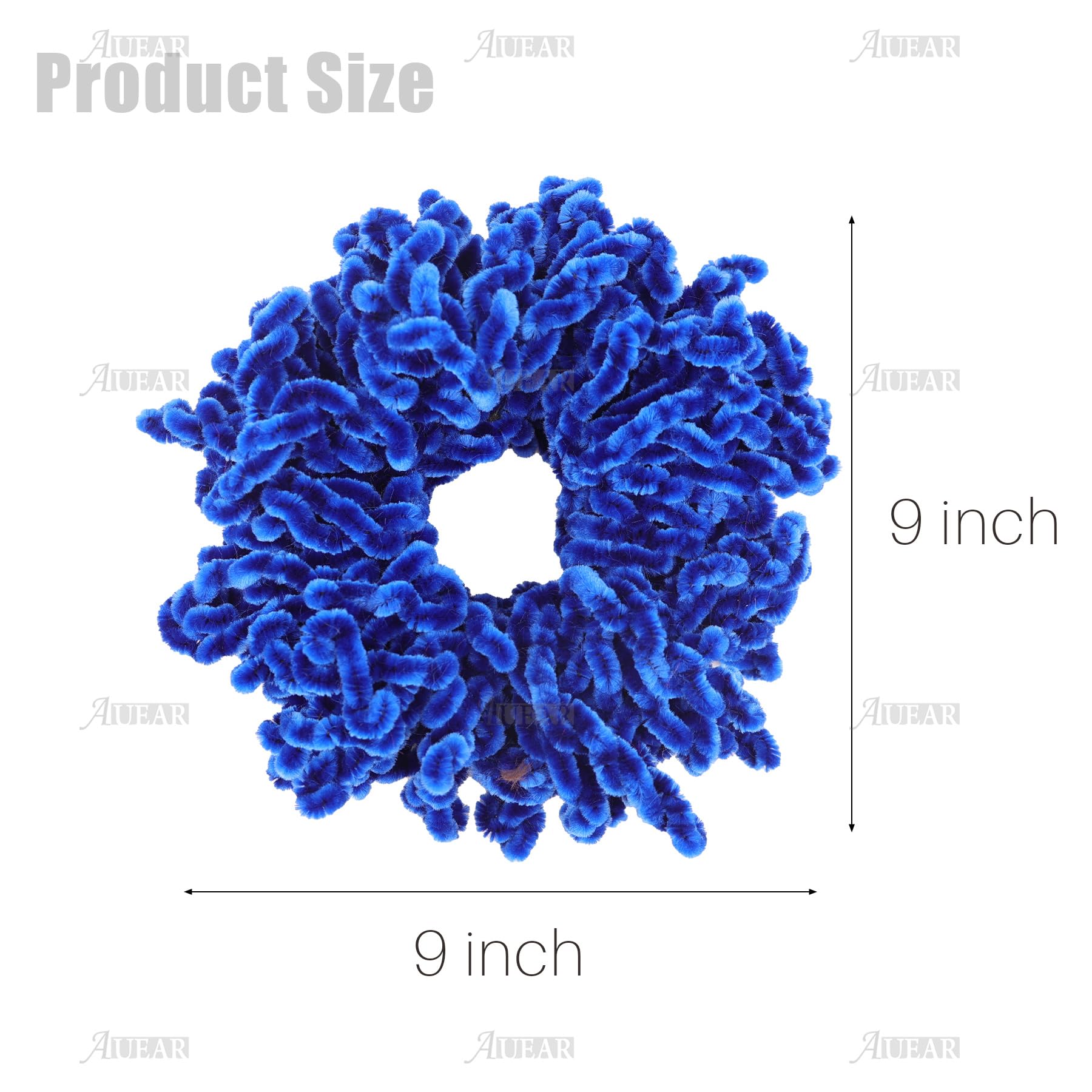 AUEAR, 2 Pack Volumizing Hair Scrunchie Hijab Volumizer Headwear Tie Ring Plain Big Hairbands for Women Girls (Black & Royal Blu