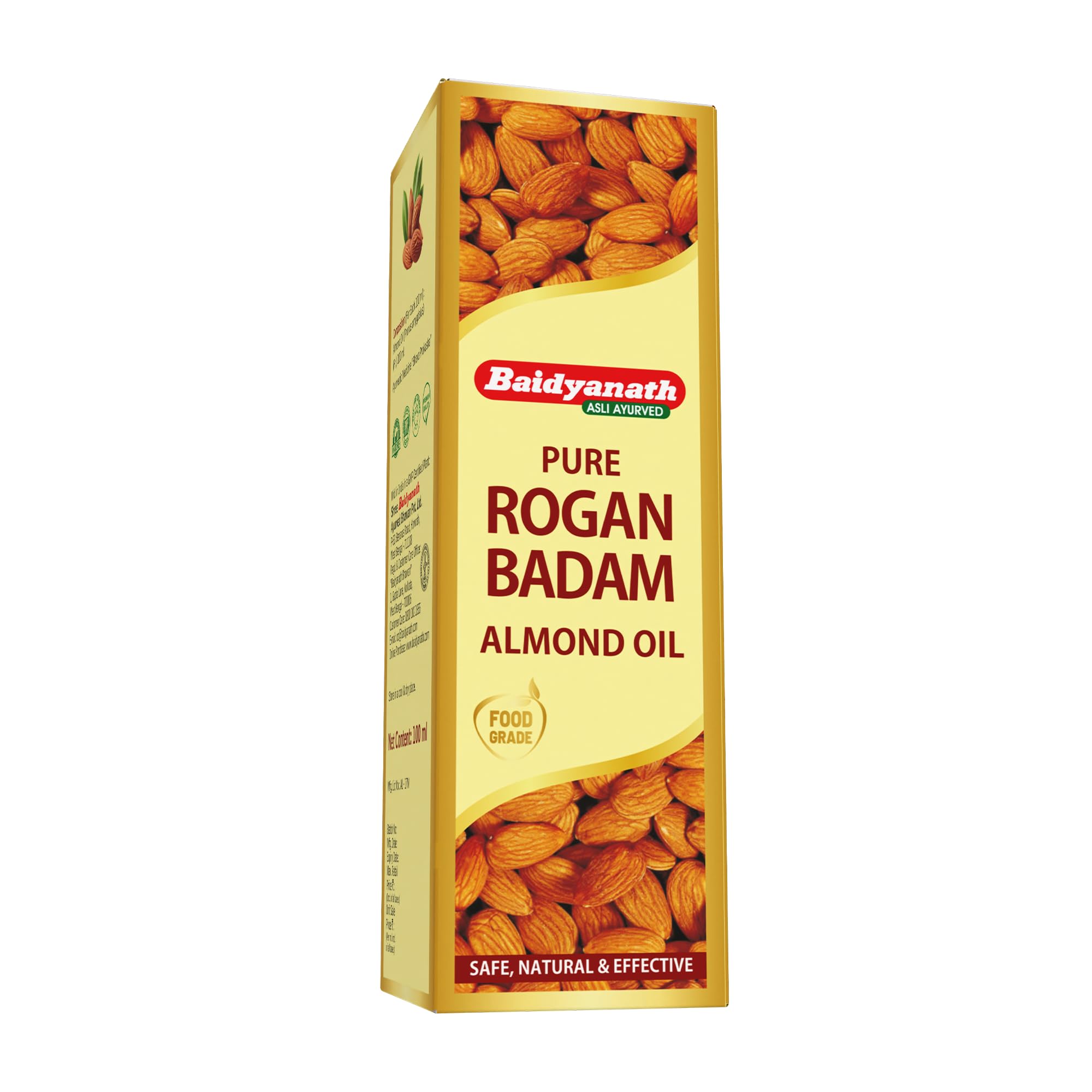 Baidyanath Pure Rogan Badam Almond Oil | 100% Pure Sweet Almond Oil For Hair, Skin & Heart Health, Rich In Vitamin E & Antioxida