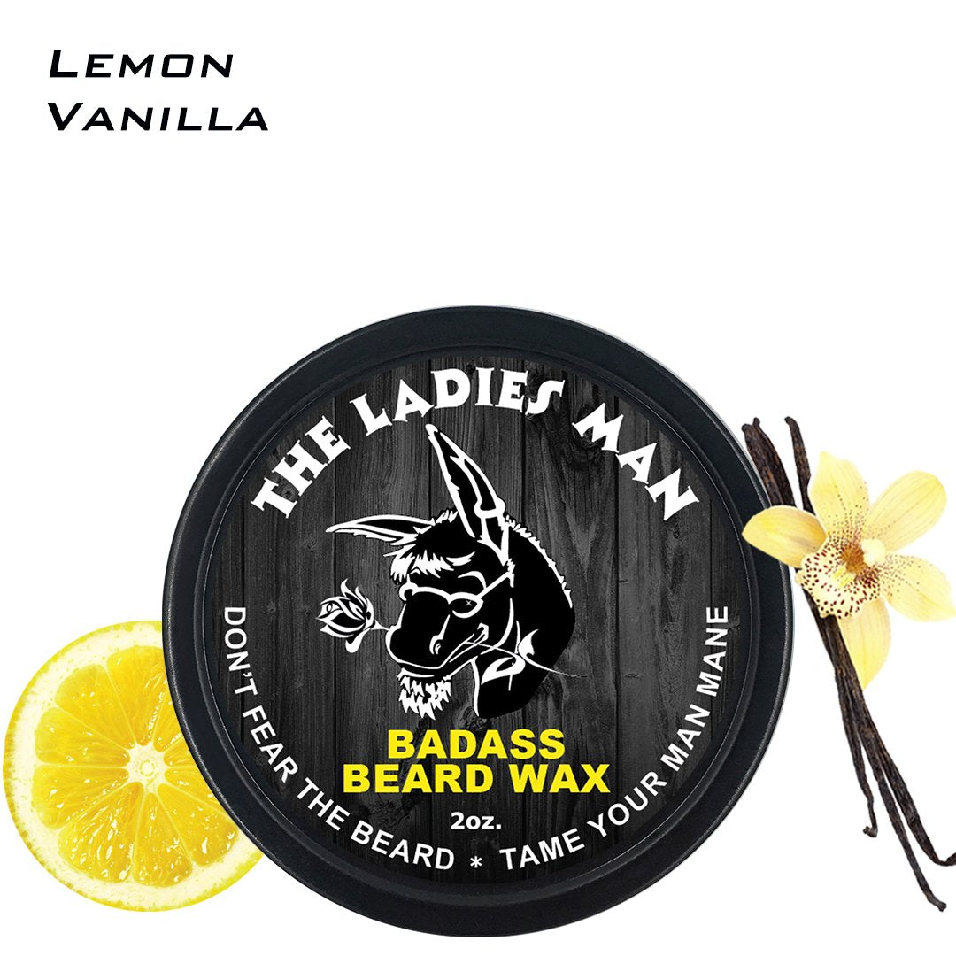 Badass Beard Care Beard Wax For Men - The Ladies Man Scent, 2 Oz - Softens Beard Hair, Leaves Your Beard Looking And Feeling Mor