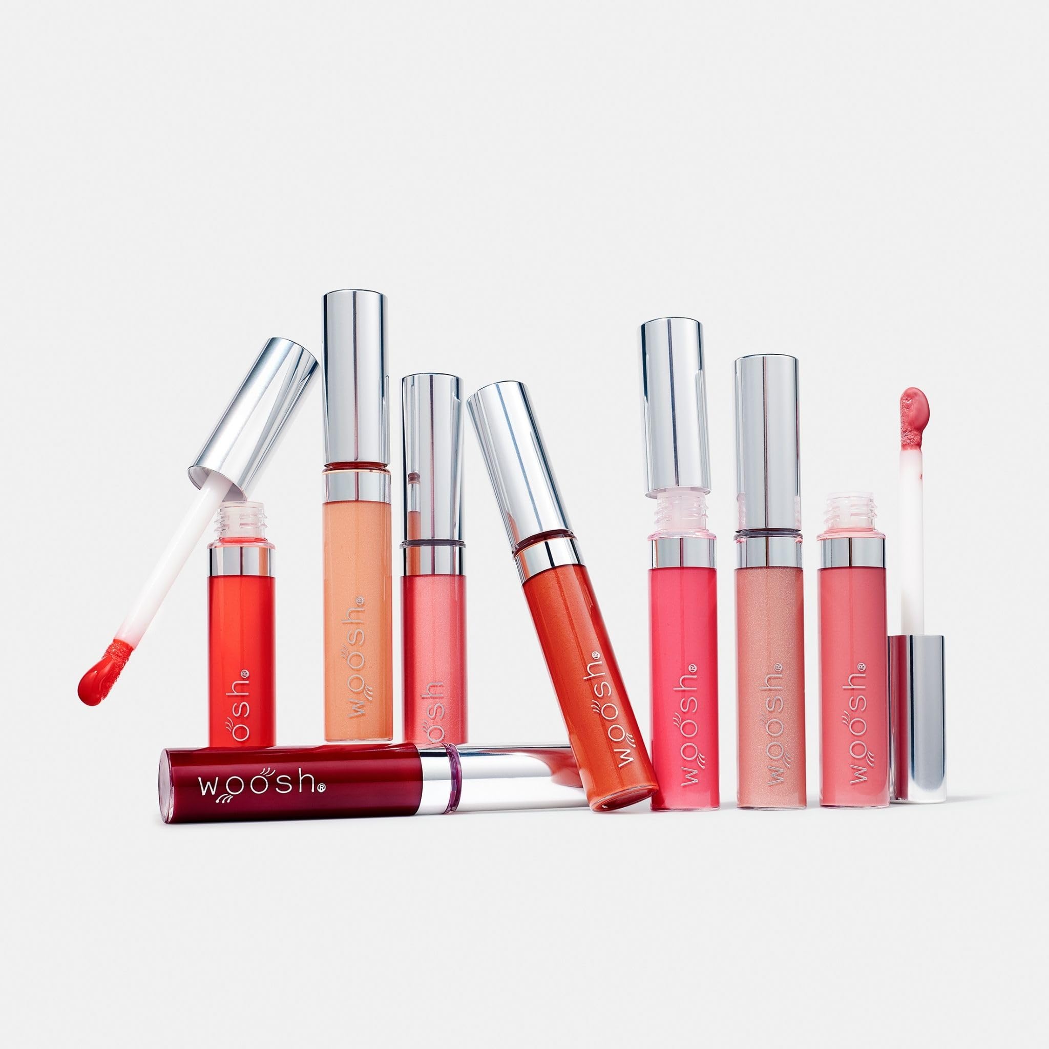 Woosh Beauty, Spin-On Lip Gloss, Hydrating Hyaluronic Acid & Shea Butter, No Fine Lines, Shine Finish, Vegan & Cruelty-Free