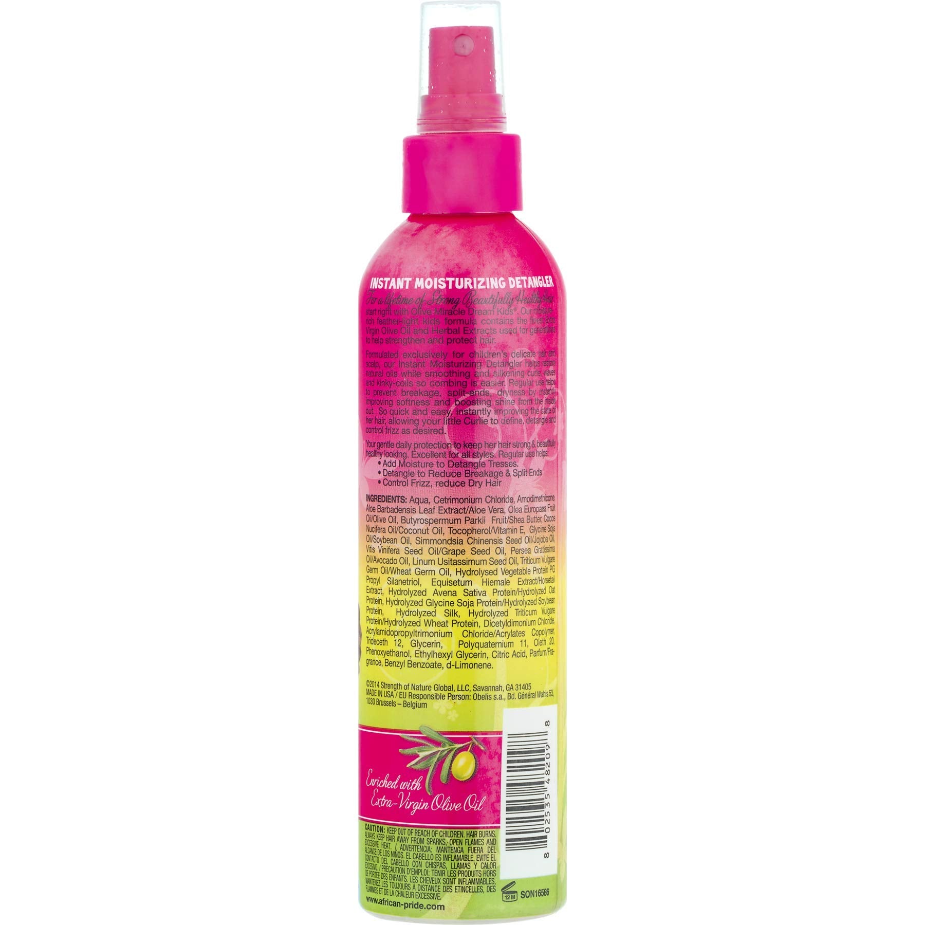 African Pride Dream Kids Olive Miracle Instant Moisture Detangler, Restores Natural Coils & Curls, Adds Moisture & Controls Friz