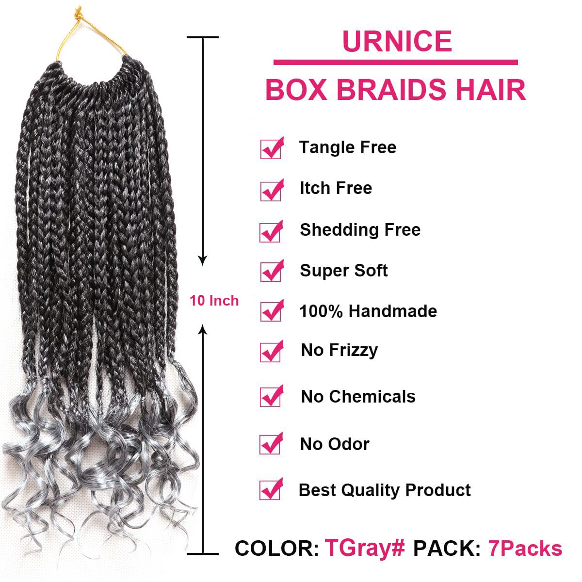 7 Packs 10 Inch Crochet Box Braids Hair With Curly Ends Prelooped Bohemian Goddess Box Braids Crochet Braids Hair For Black Wome
