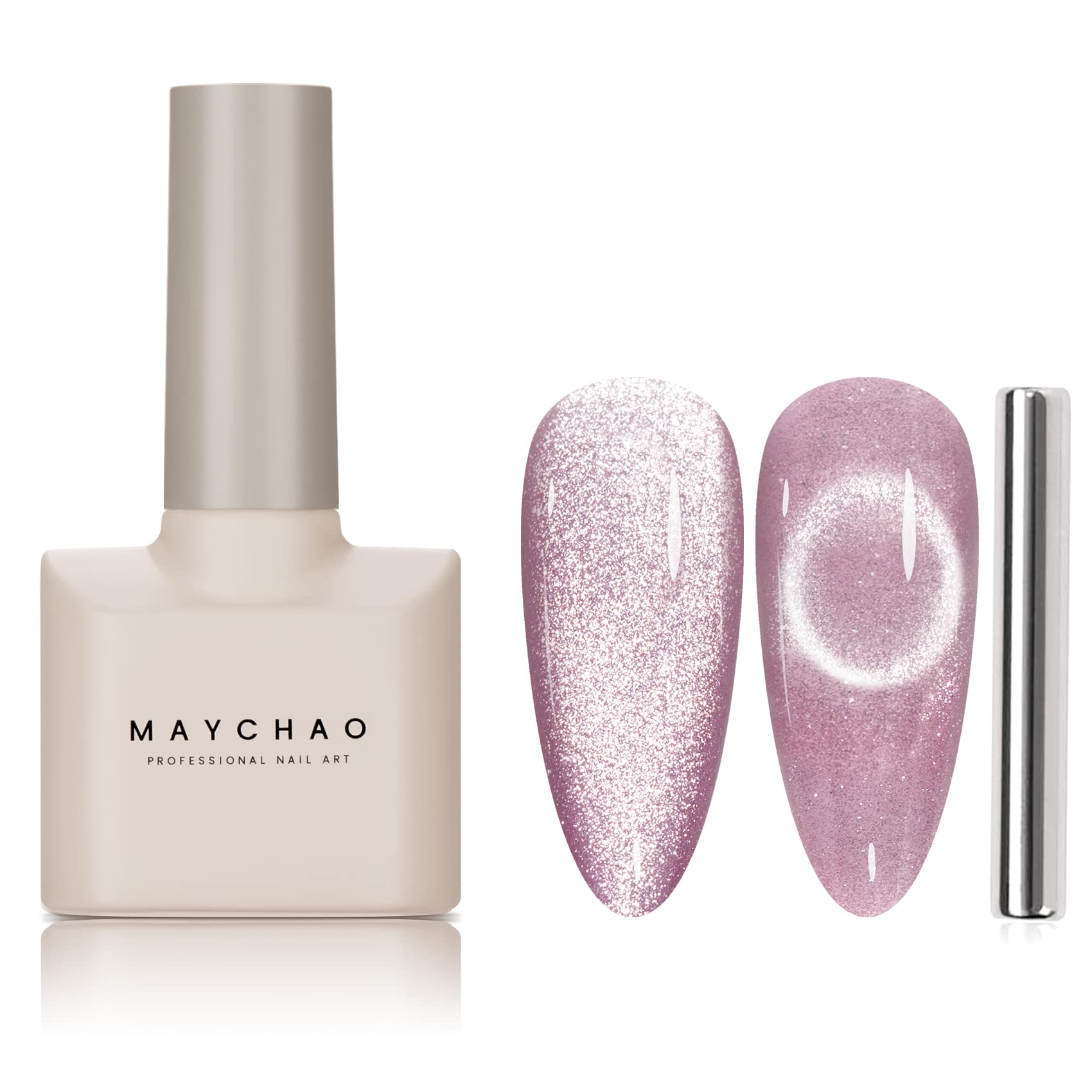 Maychao 15Ml Cat Eye Gel Nail Polish 1Pc Purple Gel Polish With Magnet Soak Off Holographic Magnetic Nail Polish For Nail Art Ma