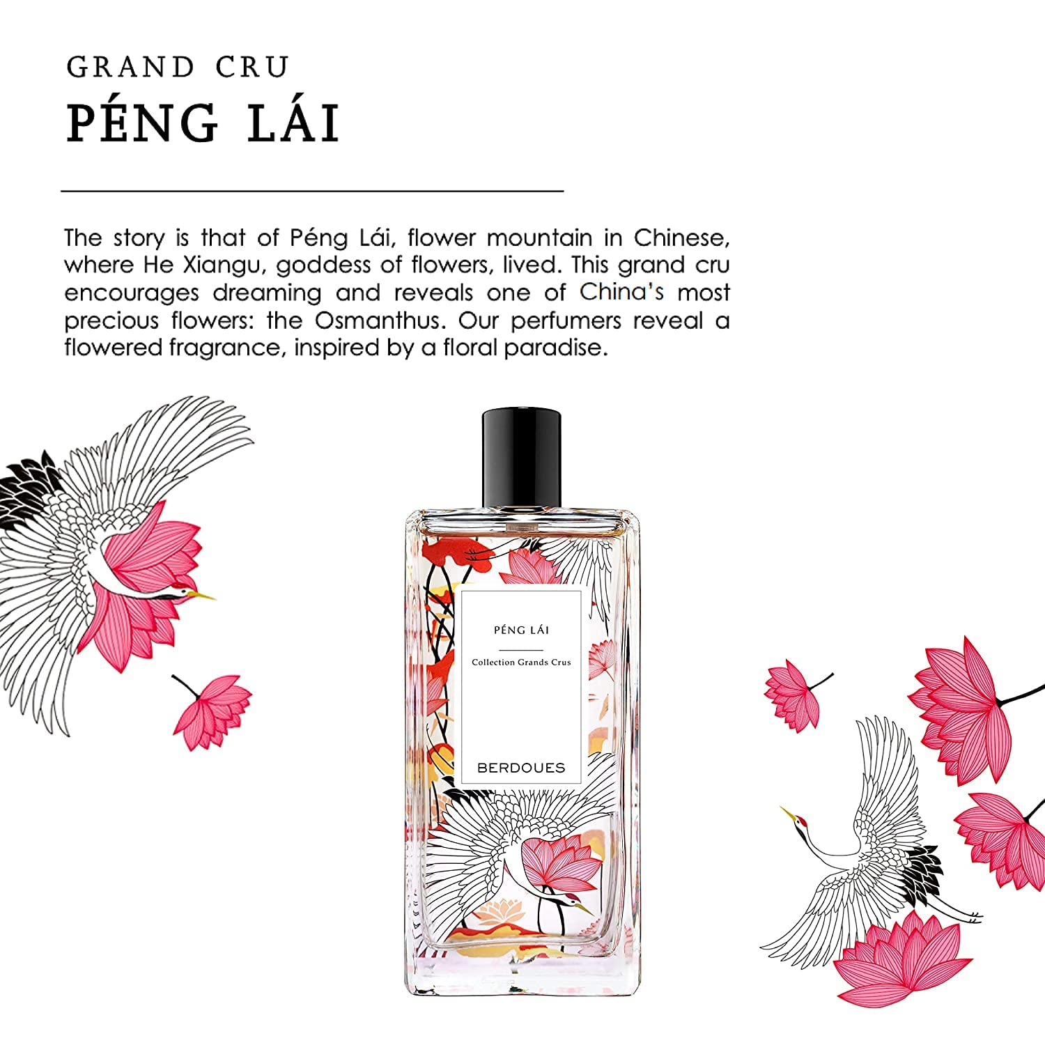 Berdoues Grands Crus Peng Lai Eau De Parfum Fruity Floral, Long Lasting Scent Made In France Spray Fragrance For Women Luxury Pe