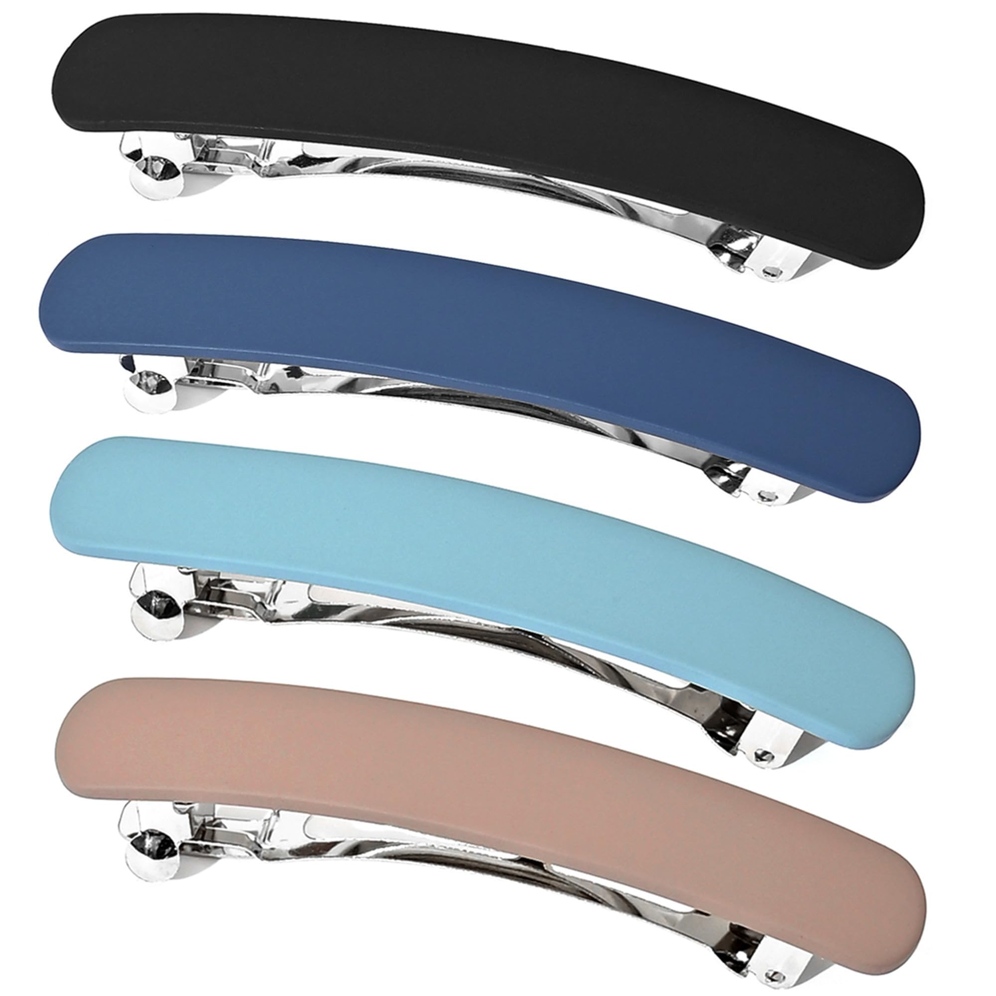 Fsmiling Medium Hair Barrettes For Women,4pcs Matte Hair Barrette,Automatic Hair Clips Barrettes for Women thick hair