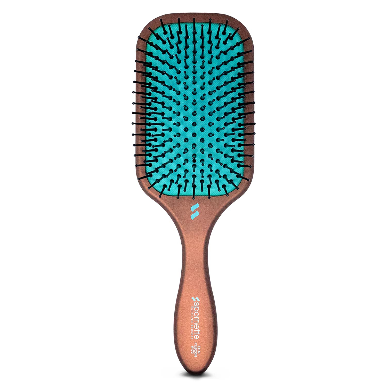 Spornette Ion Fusion Paddle Hair Brush, Ionic Nylon Bristles - For Detangling, Straightening & Smoothing, Medium to Long Hair - 