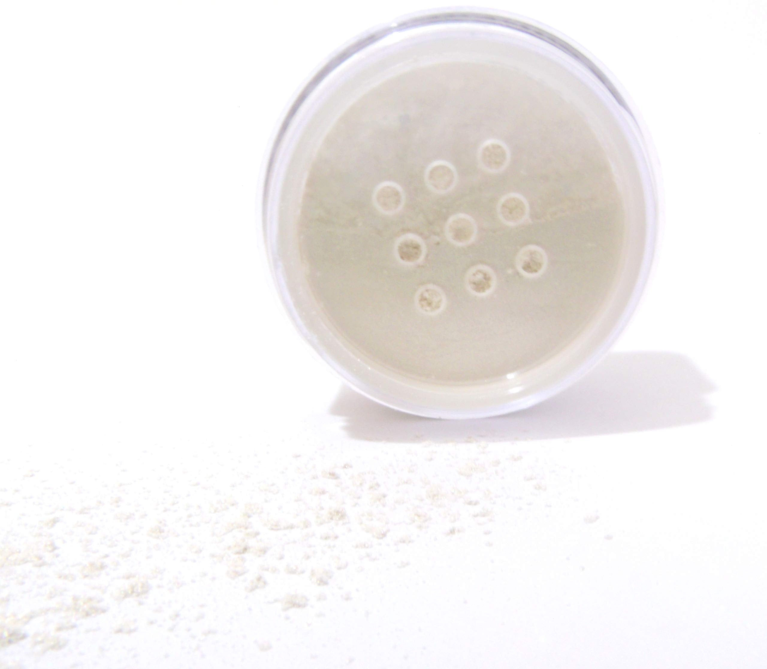 Pure Ziva White Gold Silver Glam Iridescent Shimmer Sheer Tone Loose Eyeshadow Powder Pigment, Single Glitter Mineral Dust Jar P
