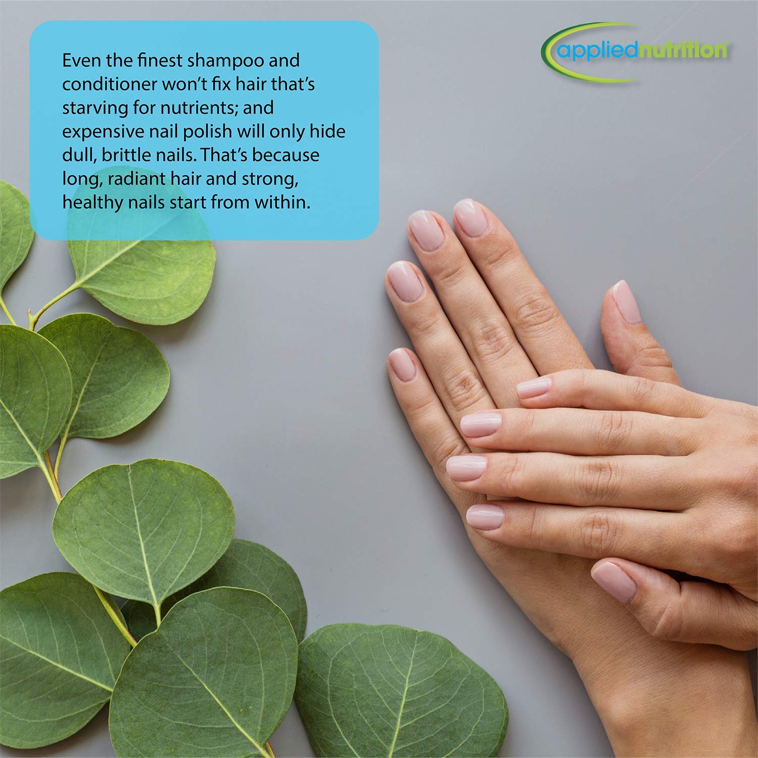 Applied Nutrition Longer, Stronger Hair And Nails 60-Count (Pack 2)