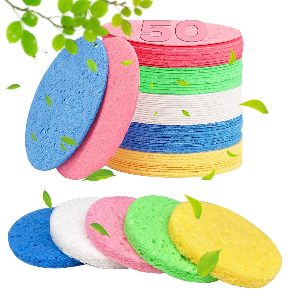 Comfort Sponge 50-Count Compressed Facial Sponges For Estheticians- 100% Natural Cell ...