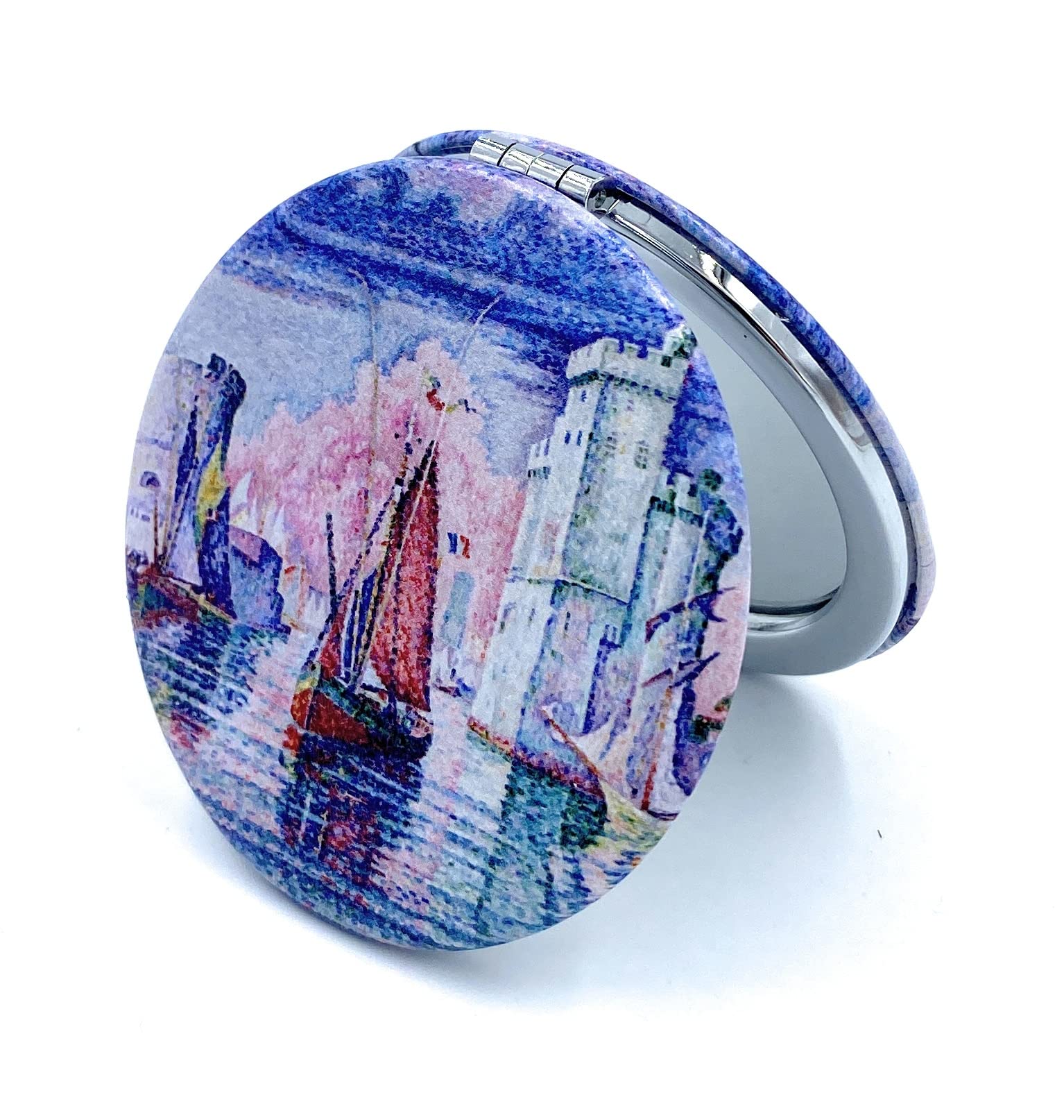Mirror Small Fold Pocket Makeup Mirror Purple Cosmetic Mirror Handheld Variety Paul Signac Print Great Wedding Gift