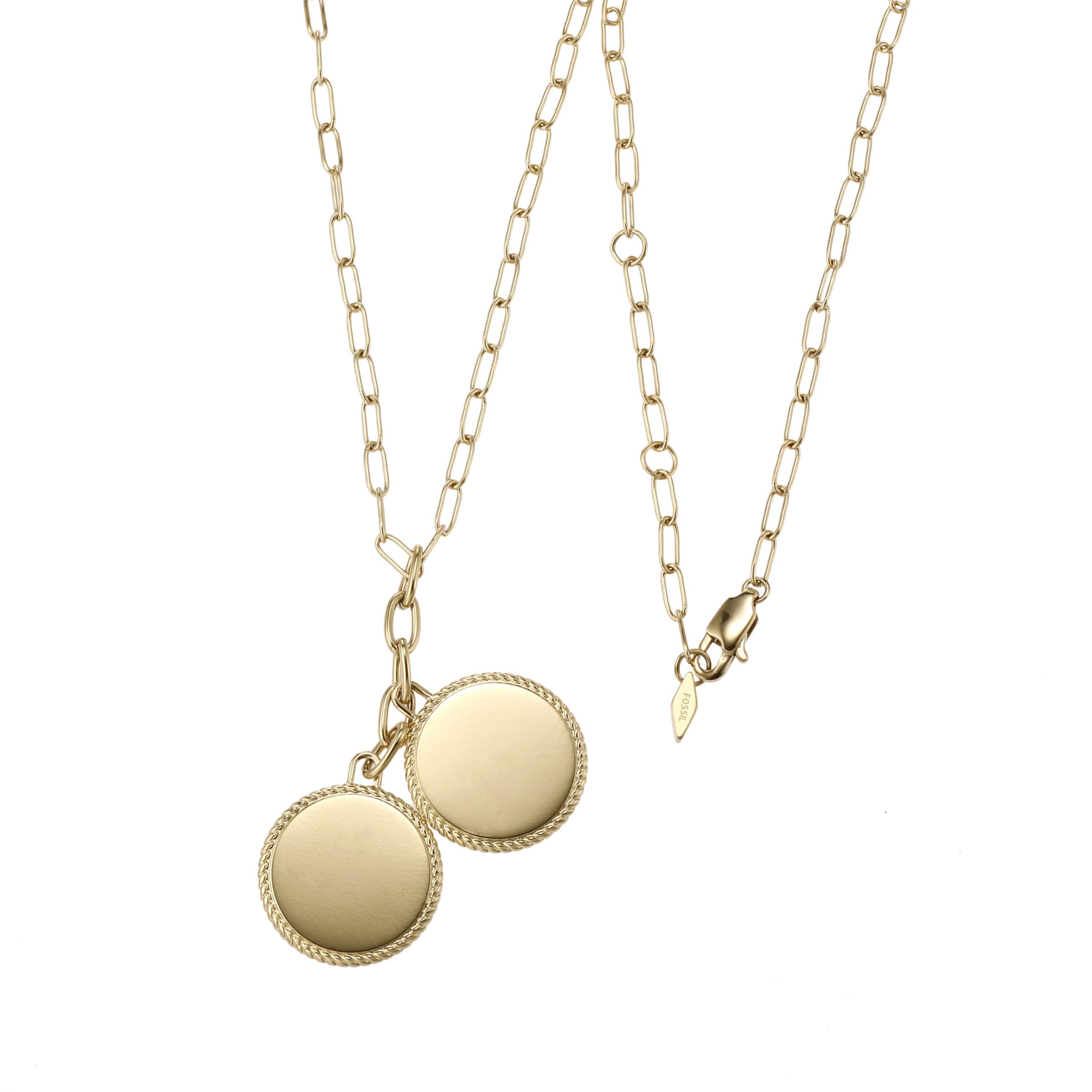 Fossil Women's Drew Stainless Steel Lariat Necklace, Color: Gold (Model: JF04172710)