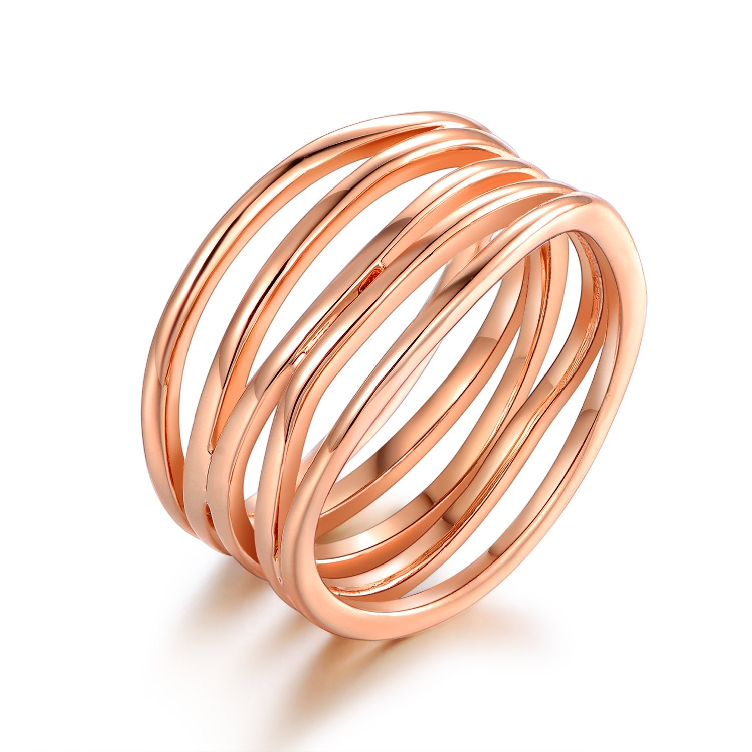 Barzel 18K Rose Gold Plated Statement Ring For Women - (Rose Gold, 8)