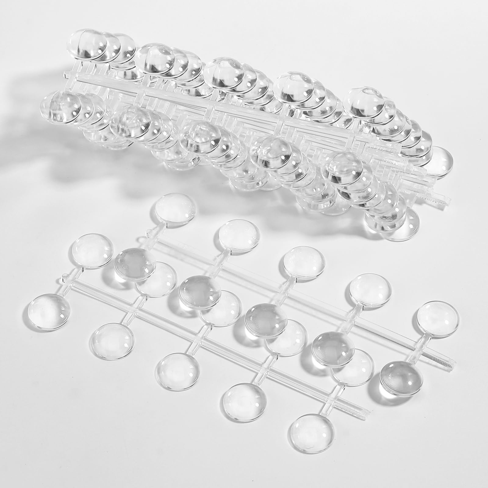 SUTOKAKA 100Pcs Solid Round Nail Polish Swatches Display Cards Crystal Clear Glassy Nail Color Swatch Dots Chart Tips for Nail S